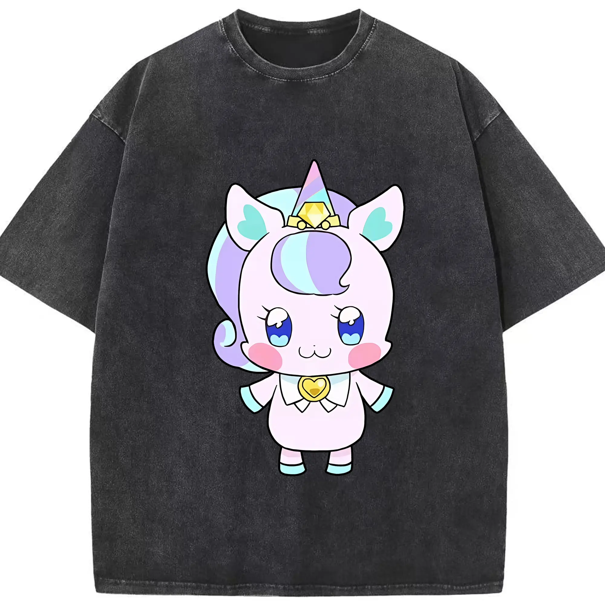 わんだふるぷりきゅあ グッズ ニコ - 綿100％ ヴィンテージ風 半袖Tシャツ ・ フロントプリント ・ 柔らか肌触り ・ 通気性 快適 ・ スポーツ カジュアル 外出用