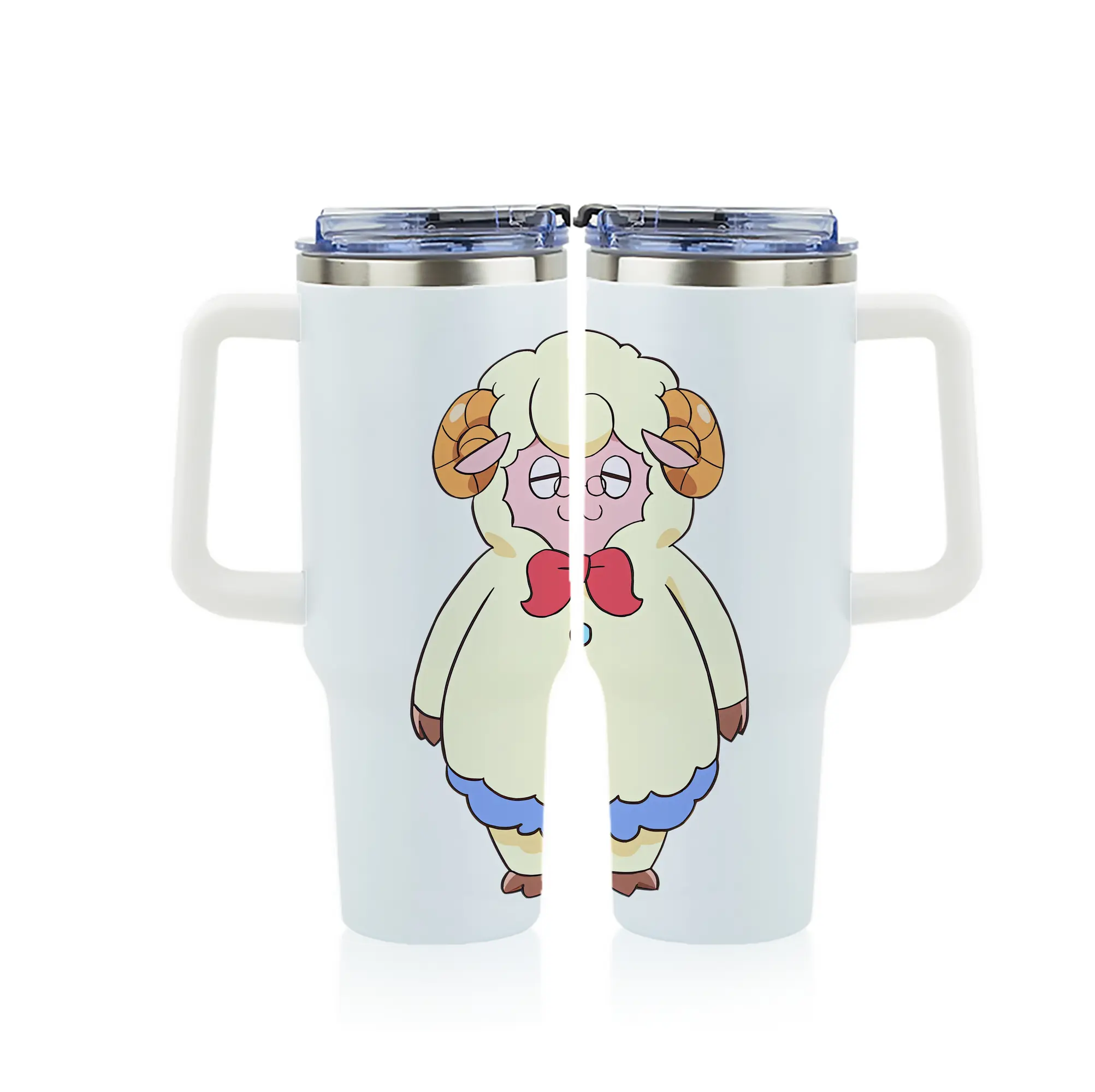 わんだふるぷりきゅあ グッズ メエメエ - 1200mL フルプリント車用タンブラー ・ 304ステンレス 内側 ・ 201ステンレス 外側 ・ 保温 保冷 ・ 通勤 ドライブ アウトドア用