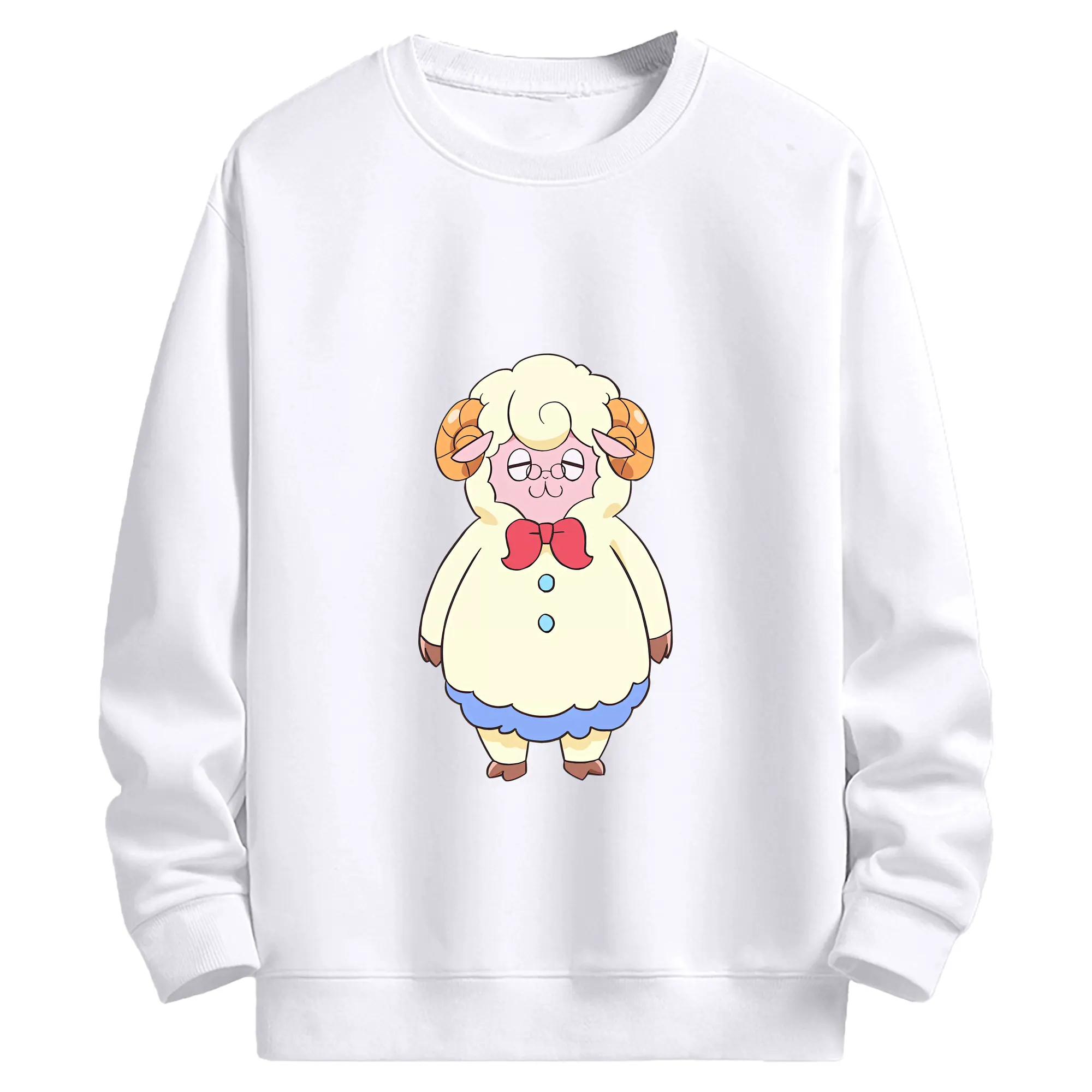 わんだふるぷりきゅあ グッズ メエメエ - 高品質 クルーネック スウェット ・ コットン59％ ポリエステル41％ ・ ユニセックス 長袖 トレーナー ・ カジュアル デイリー スポーツ 散歩用