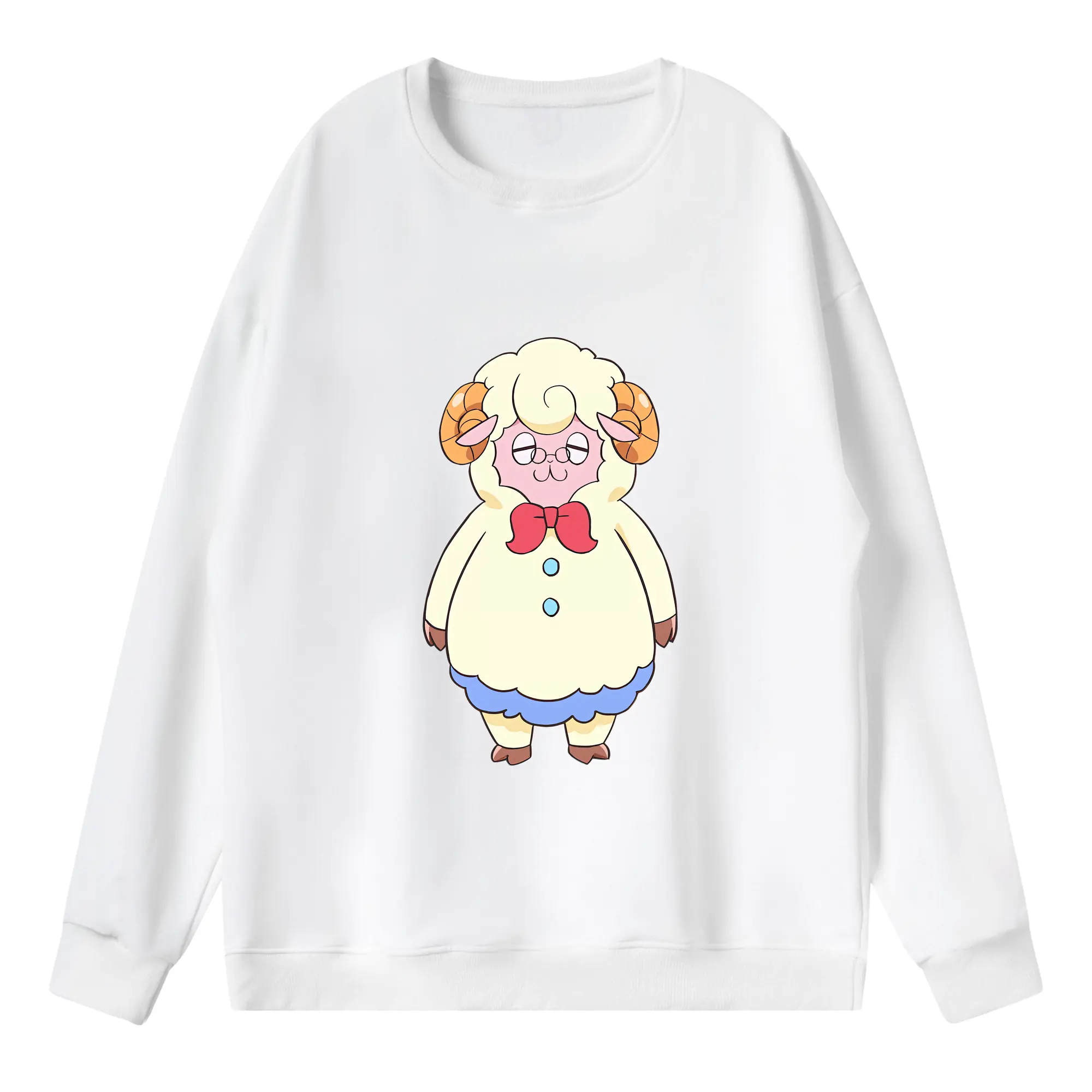 わんだふるぷりきゅあ グッズ メエメエ - 薄手 クルーネック スウェット 裏毛260g · ポリエステル 春秋向け カジュアル 男女兼用 · トレーナー デイリー スポーツ 散歩に最適