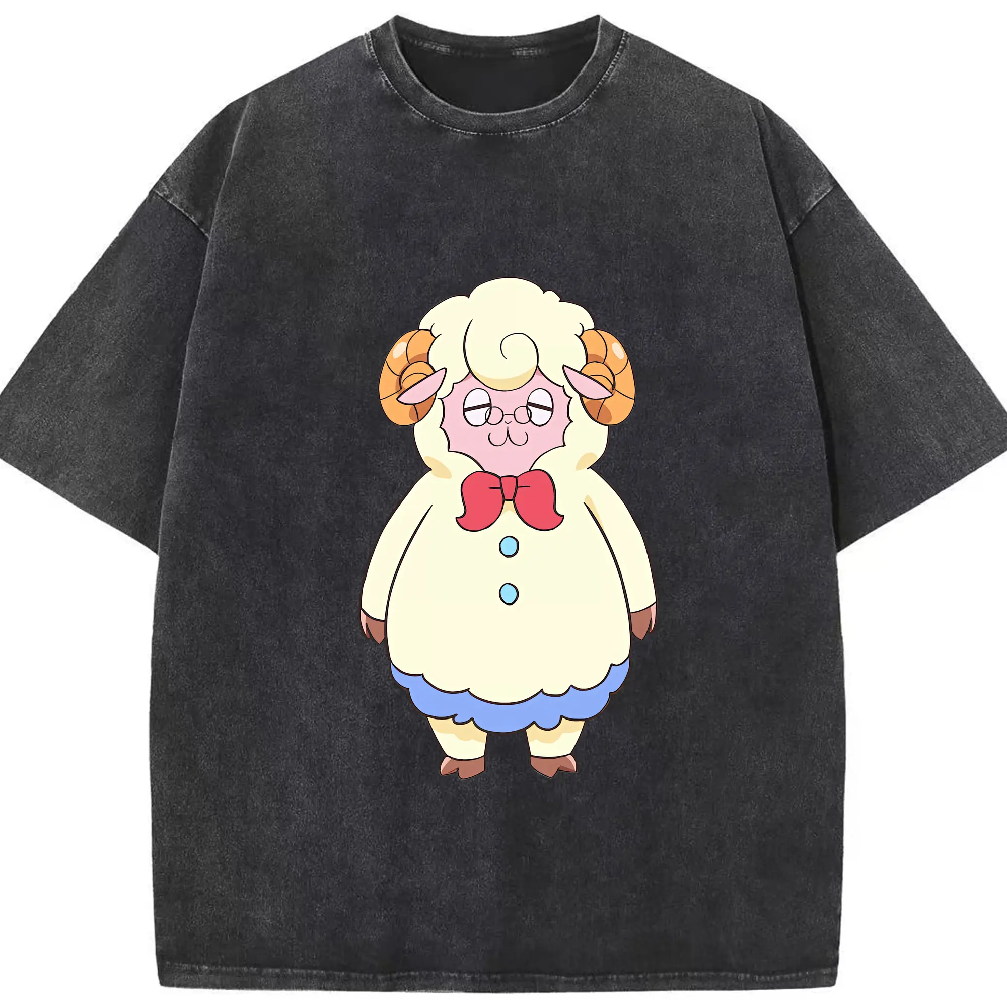 わんだふるぷりきゅあ グッズ メエメエ - 綿100％ ヴィンテージ風 半袖Tシャツ ・ フロントプリント ・ 柔らか肌触り ・ 通気性 快適 ・ スポーツ カジュアル 外出用