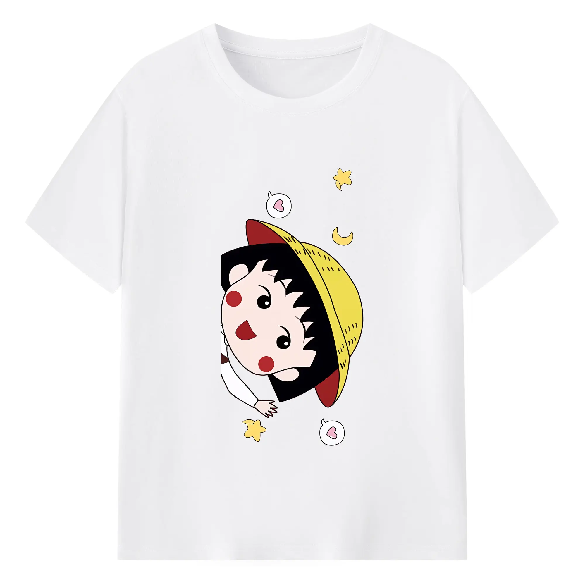 ちびまる子ちゃん グッズ さくら ももこ - 綿100％ 半袖Tシャツ ・ フロントプリント ・ 快適 通気性 ・ 日常使い 散歩 スポーツ用