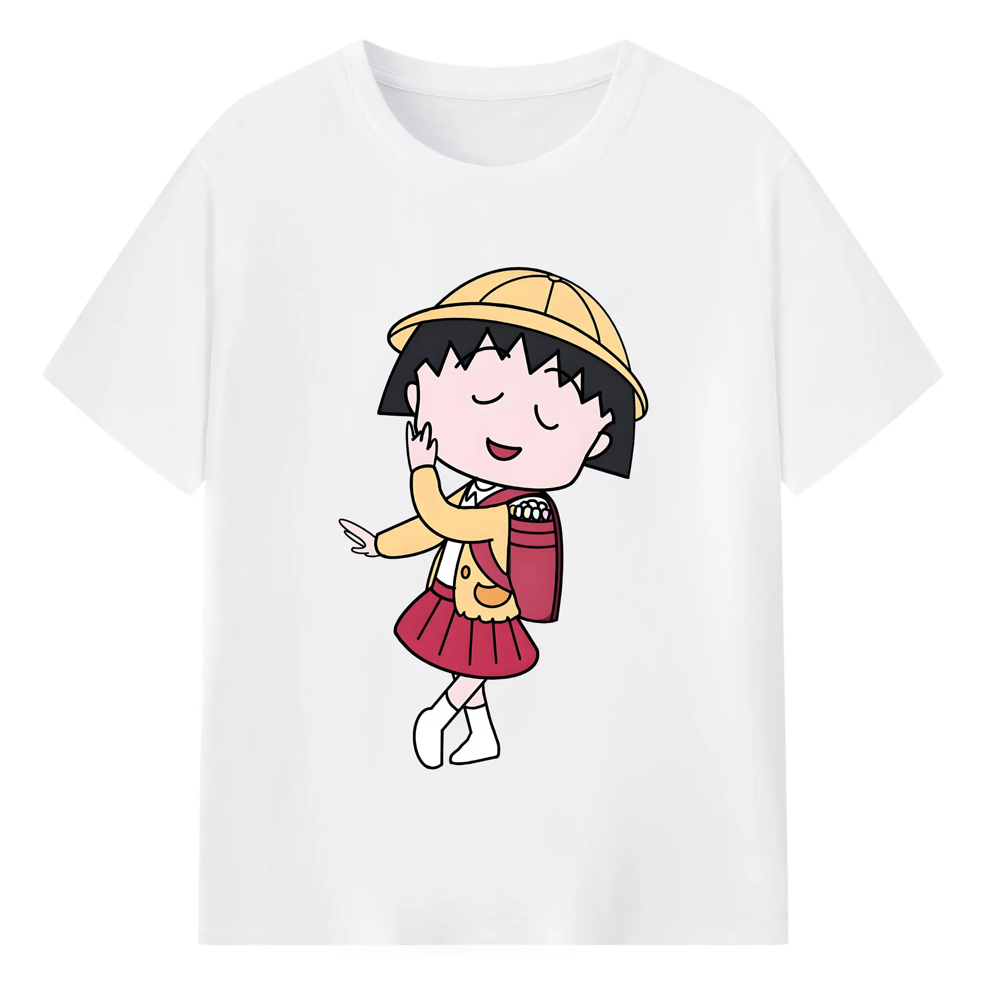 ちびまる子ちゃん グッズ さくら ももこ - 綿100％ 半袖Tシャツ ・ フロントプリント ・ 快適 通気性 ・ 日常使い 散歩 スポーツ用