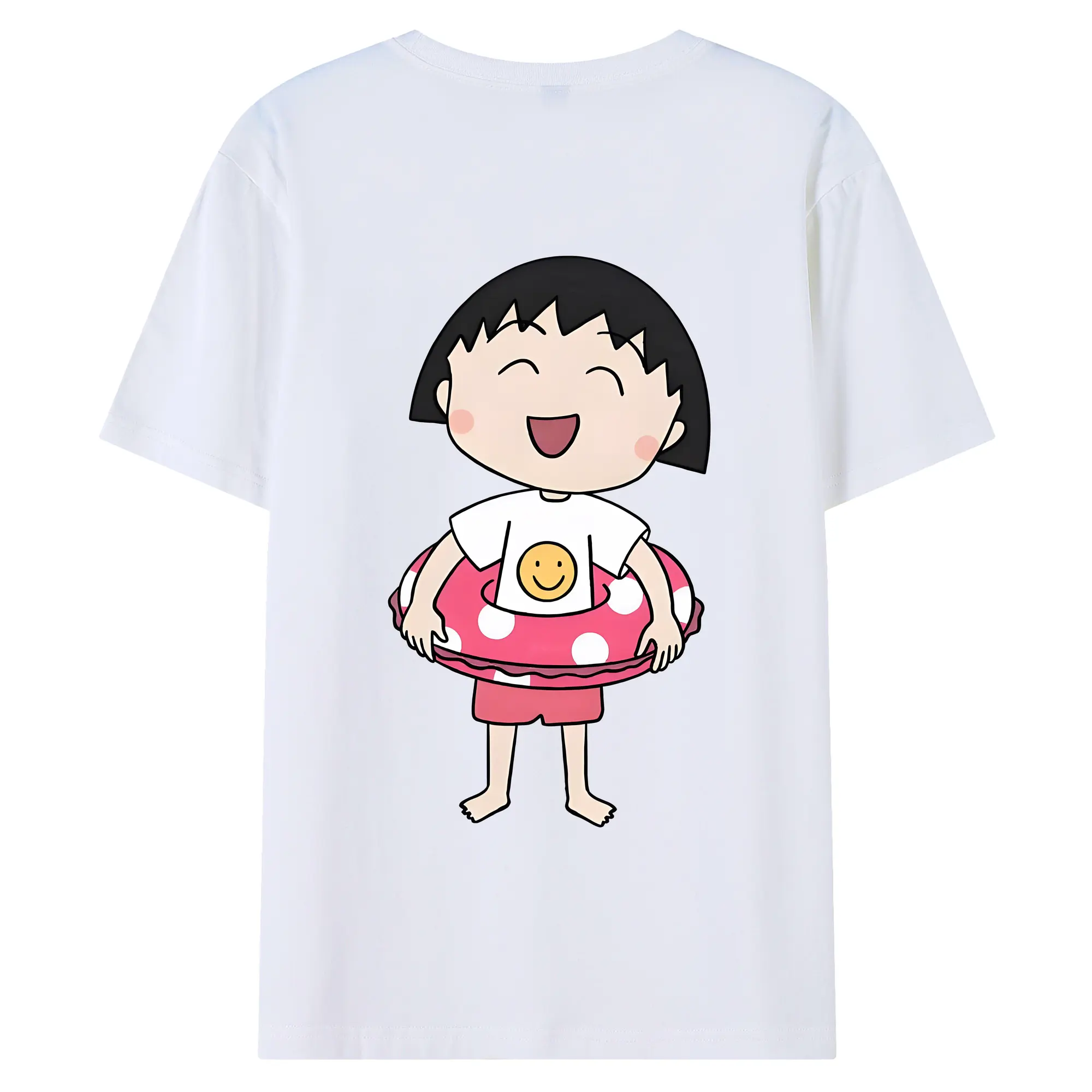 ちびまる子ちゃん グッズ さくら ももこ - 綿100％ 半袖Tシャツ ・ バックプリント ・ 快適 通気性 ・ 日常使い 散歩 スポーツ用