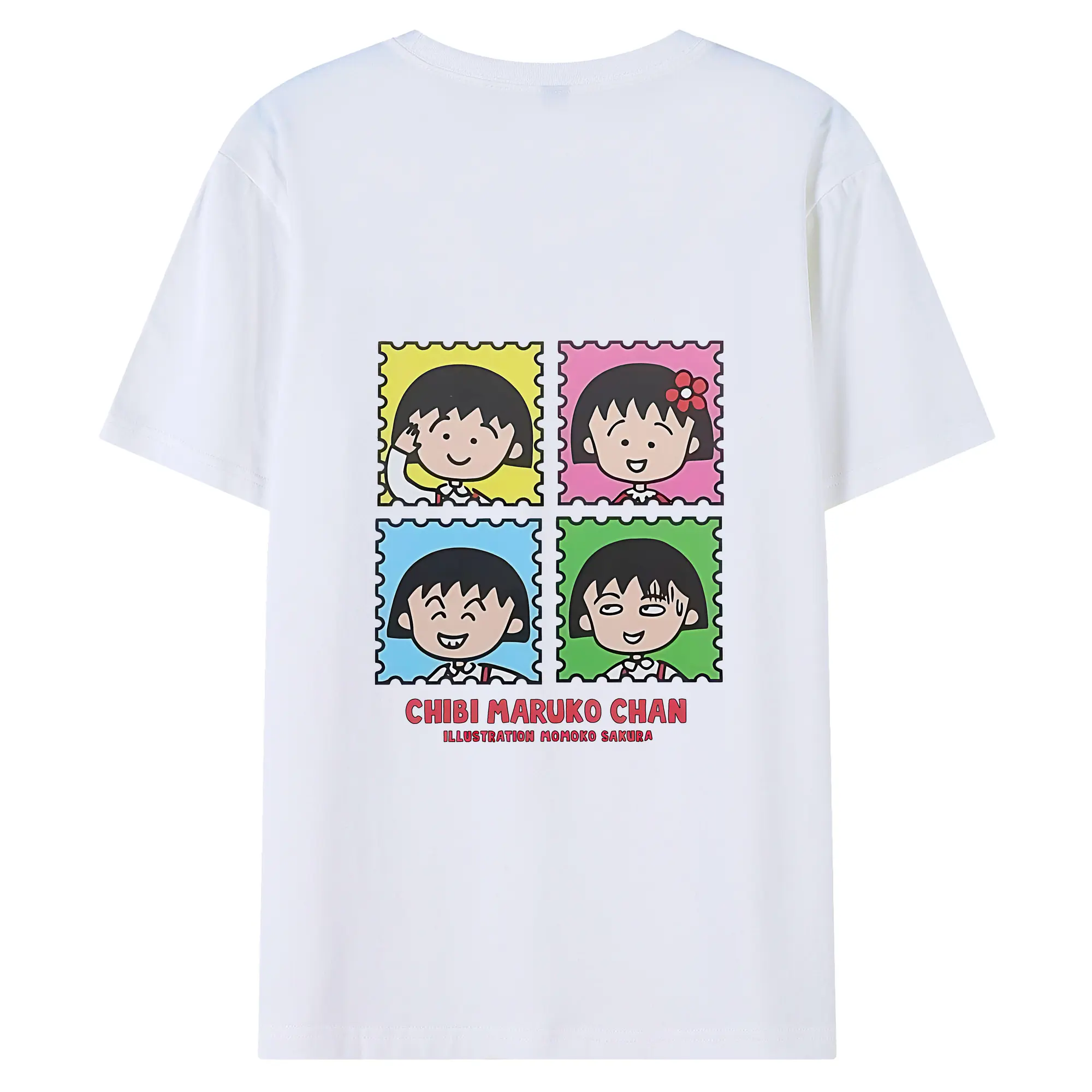 ちびまる子ちゃん グッズ さくら ももこ - 綿100％ 半袖Tシャツ ・ バックプリント ・ 快適 通気性 ・ 日常使い 散歩 スポーツ用
