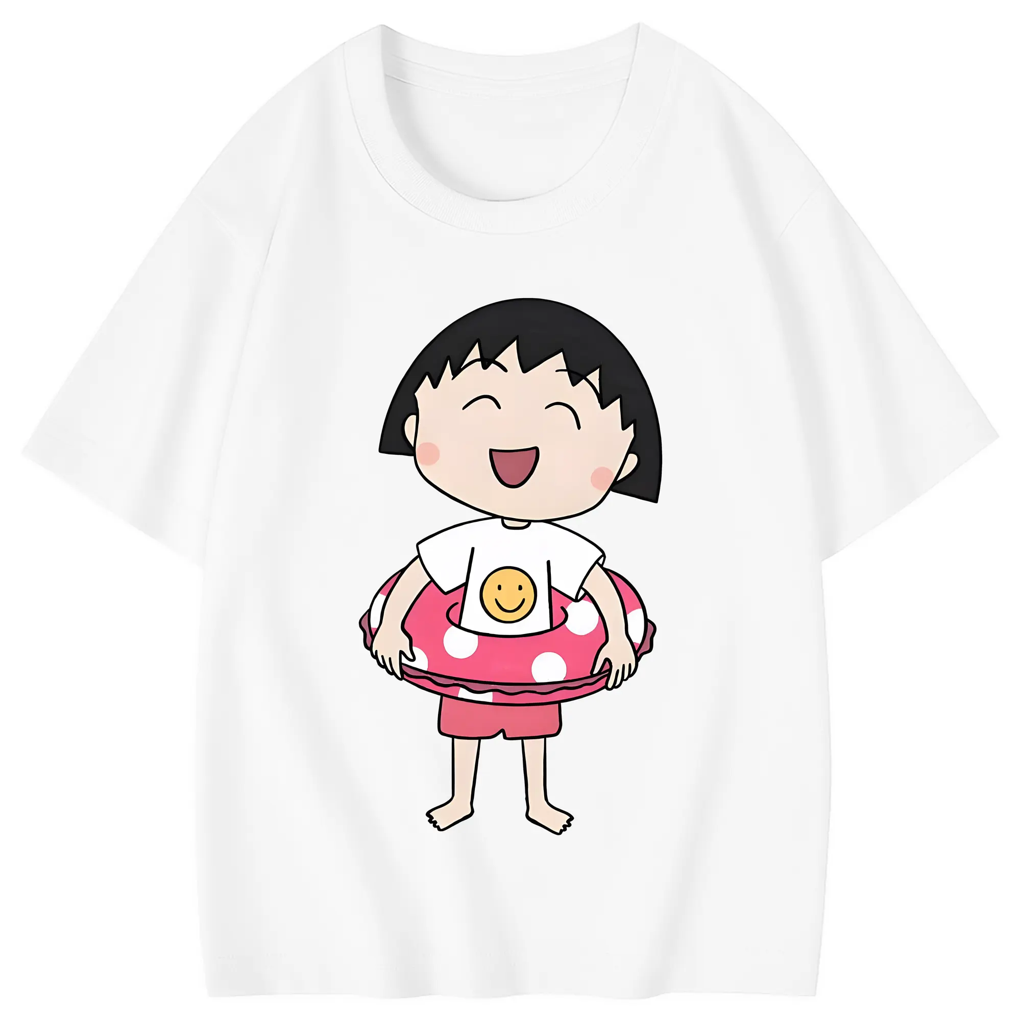 ちびまる子ちゃん グッズ さくら ももこ - 綿100％ キッズTシャツ ・ フロントプリント ・ 快適 通気性 ・ スポーツ カジュアル 散歩用