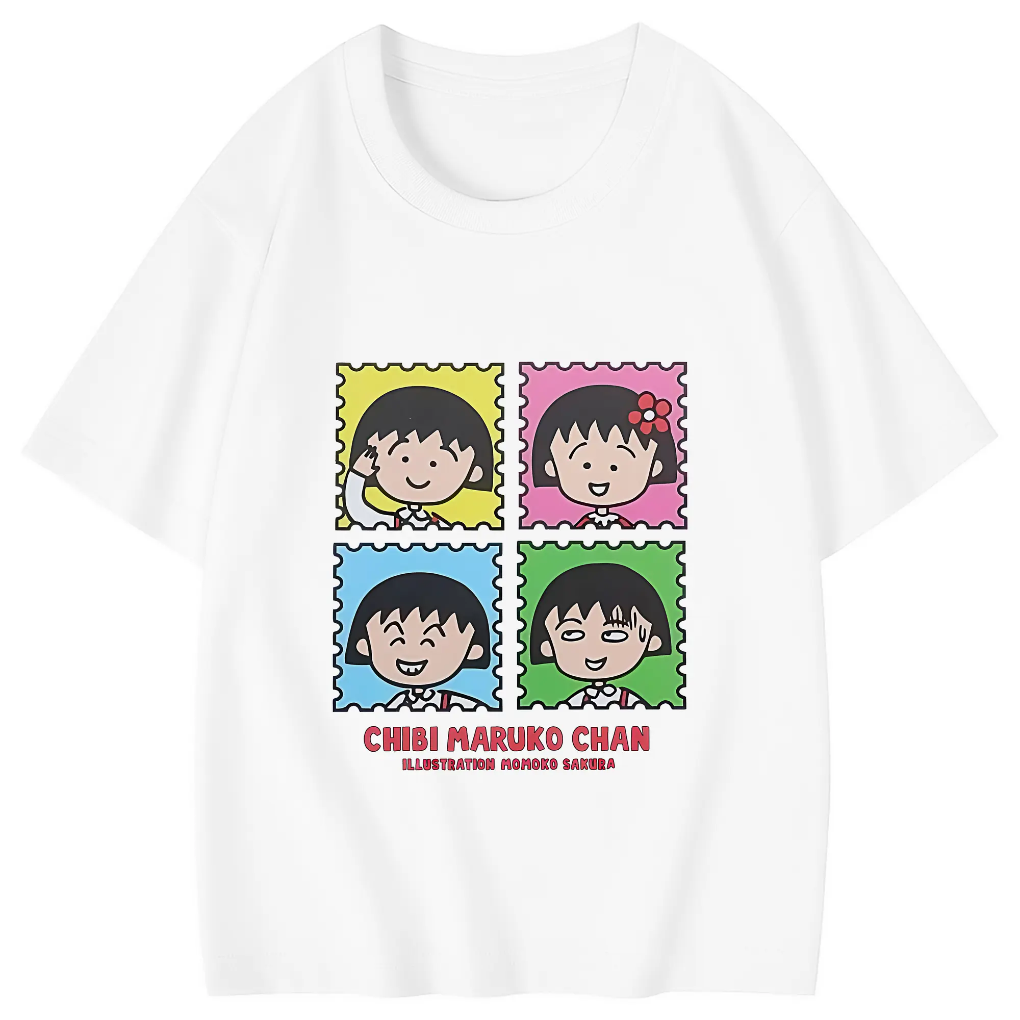 ちびまる子ちゃん グッズ さくら ももこ - 綿100％ キッズTシャツ ・ フロントプリント ・ 快適 通気性 ・ スポーツ カジュアル 散歩用