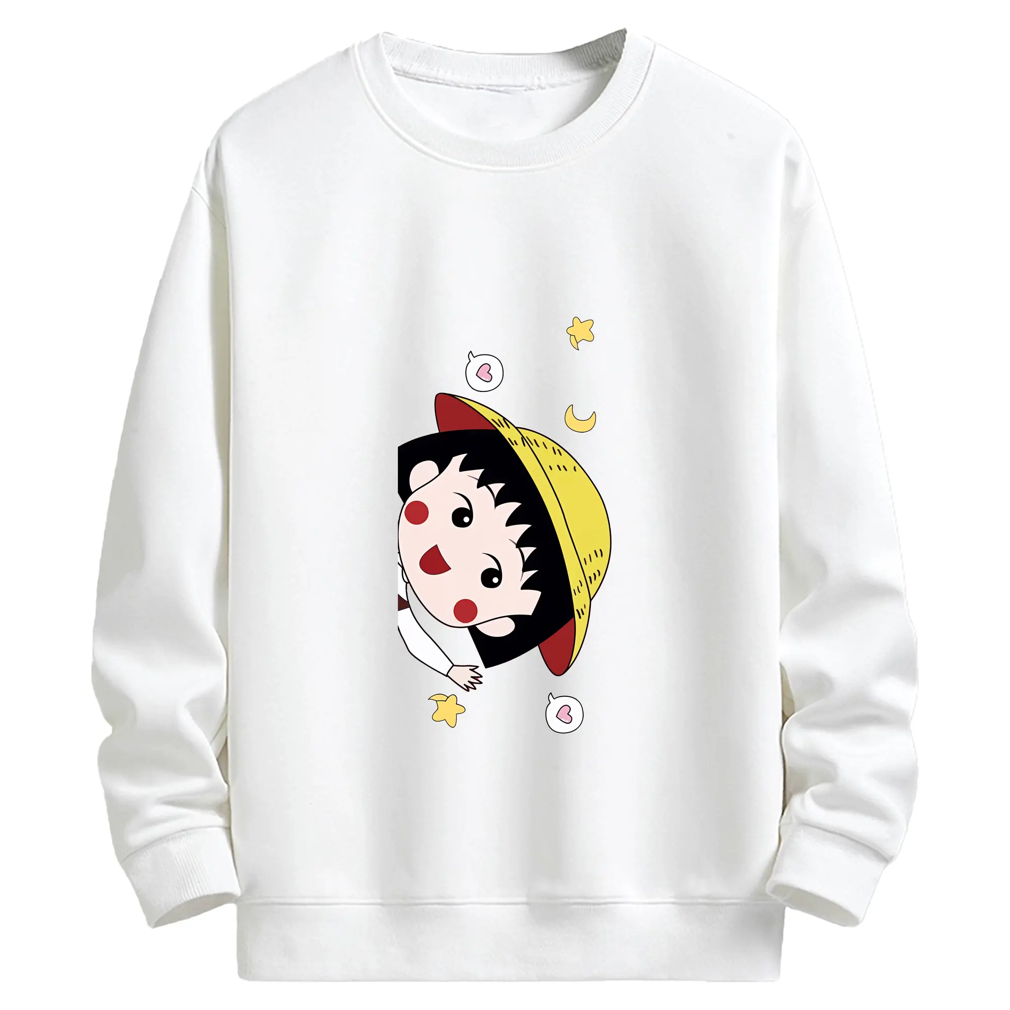 ちびまる子ちゃん グッズ さくら ももこ - キッズ クルーネックスウェットシャツ ・ フロントプリント ・ 綿80％ ポリエステル20％ ・ 快適 通学 スポーツ 日常使い お散歩用