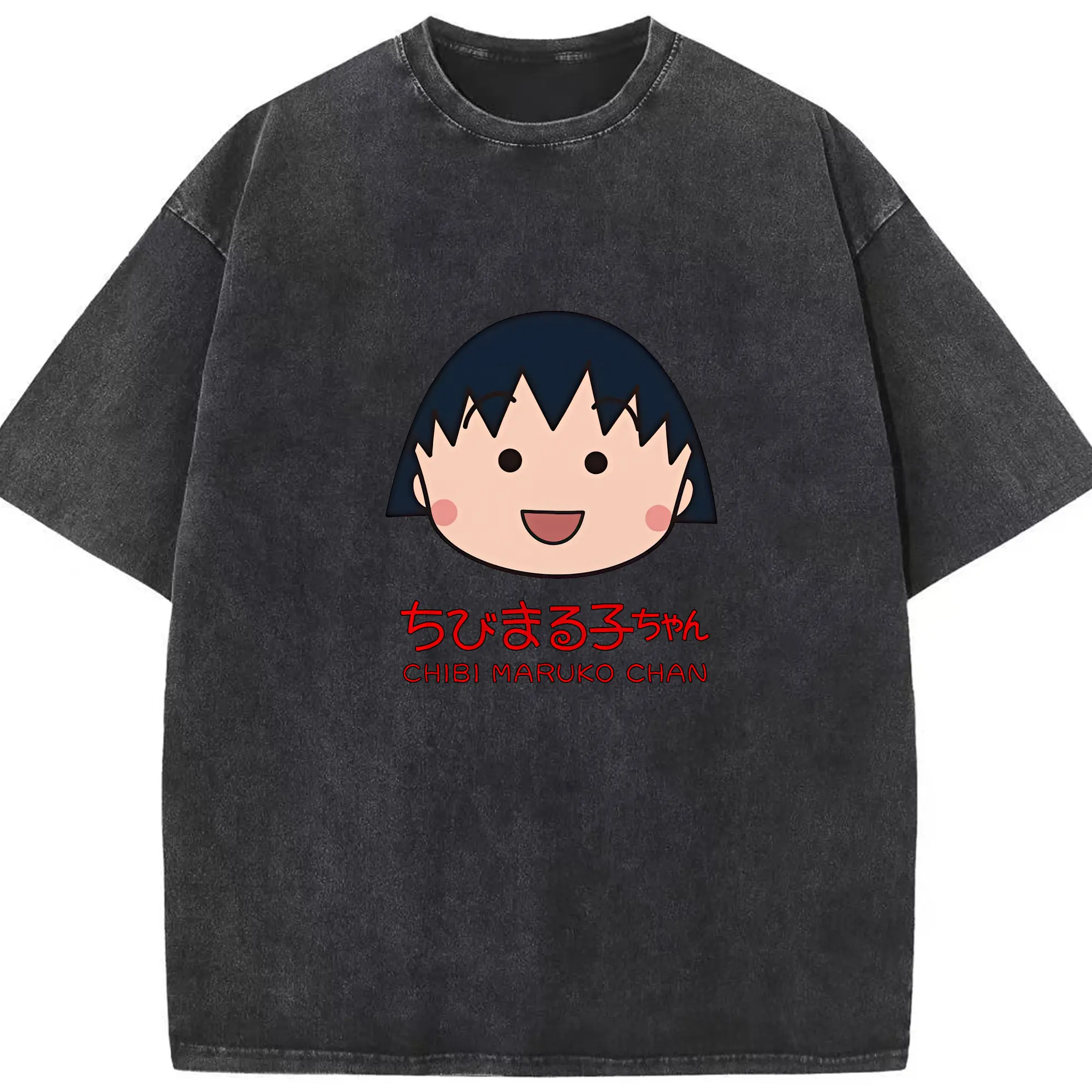 ちびまる子ちゃん グッズ さくら ももこ - 綿100％ ヴィンテージ風 半袖Tシャツ ・ フロントプリント ・ 柔らか肌触り ・ 通気性 快適 ・ スポーツ カジュアル 外出用