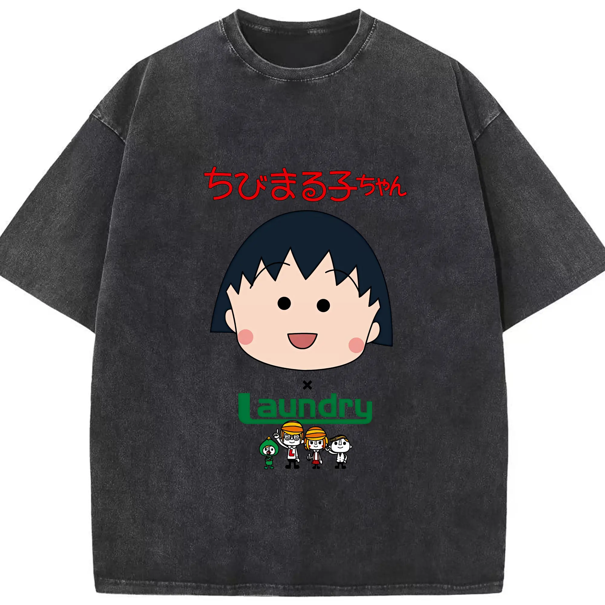 ちびまる子ちゃん グッズ さくら ももこ - 綿100％ ヴィンテージ風 半袖Tシャツ ・ フロントプリント ・ 柔らか肌触り ・ 通気性 快適 ・ スポーツ カジュアル 外出用