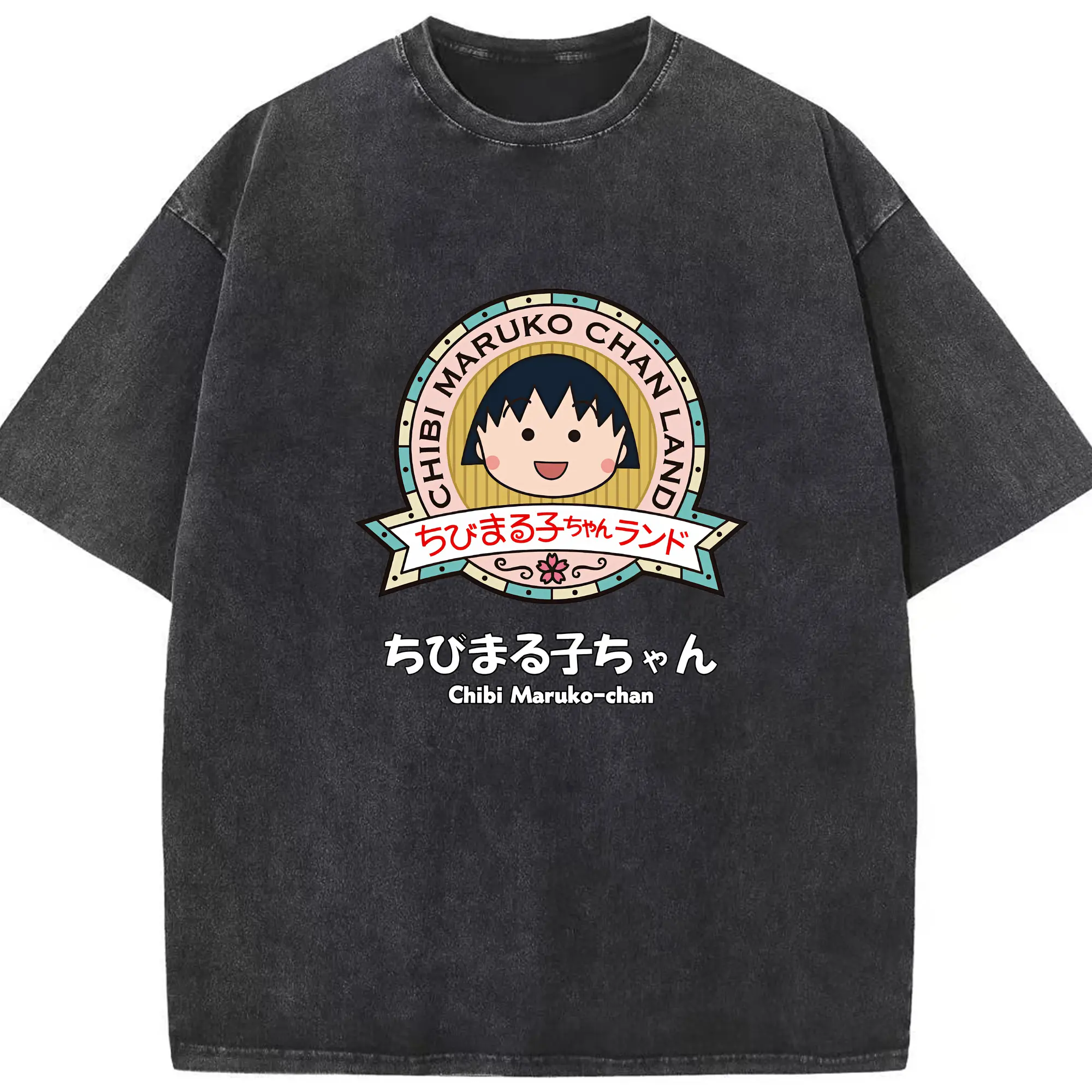 ちびまる子ちゃん グッズ さくら ももこ - 綿100％ ヴィンテージ風 半袖Tシャツ ・ フロントプリント ・ 柔らか肌触り ・ 通気性 快適 ・ スポーツ カジュアル 外出用