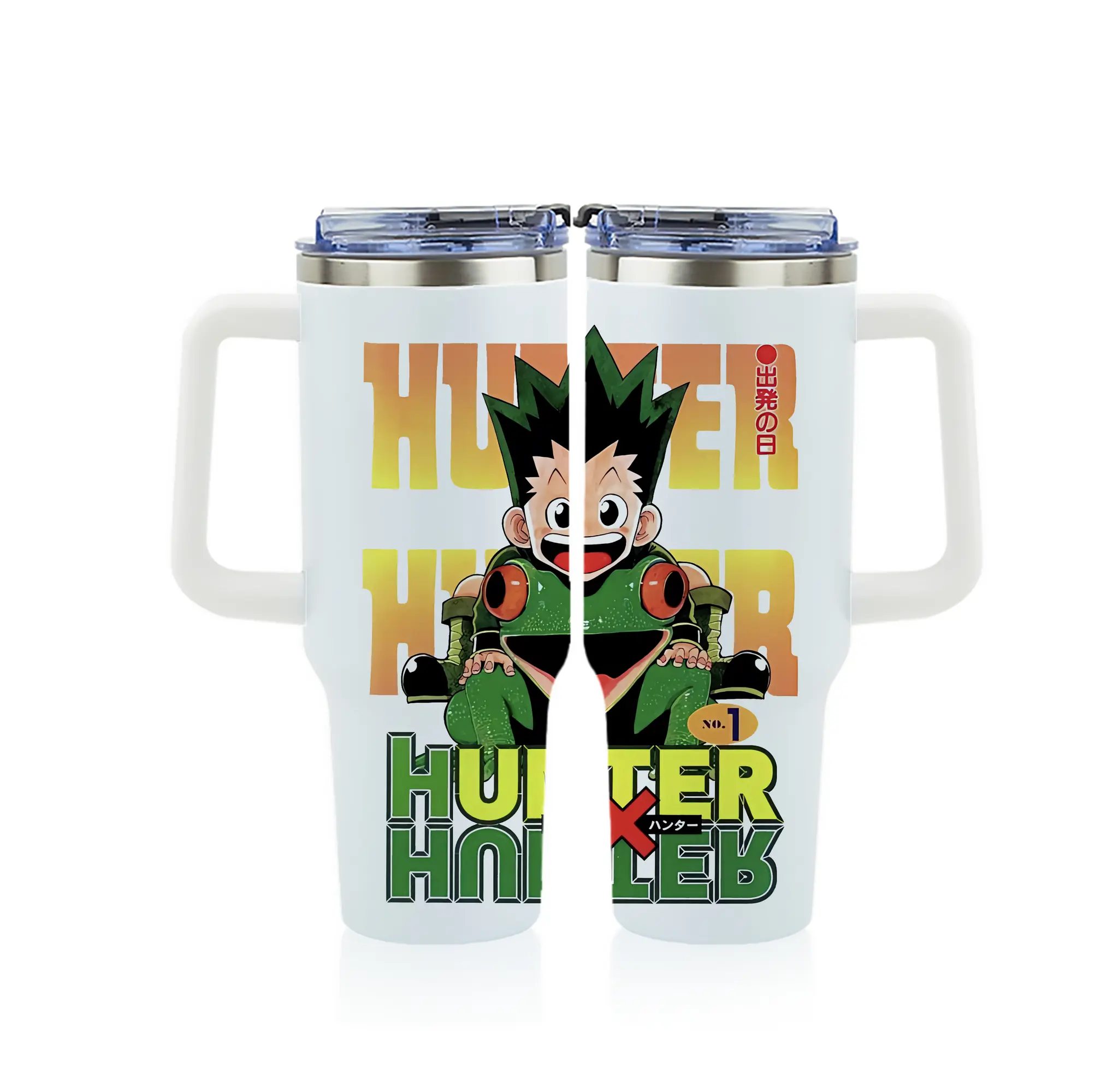 ハンター×ハンター グッズ ゴン＝フリークス - 1200mL フルプリント車用タンブラー ・ 304ステンレス 内側 ・ 201ステンレス 外側 ・ 保温 保冷 ・ 通勤 ドライブ アウトドア用