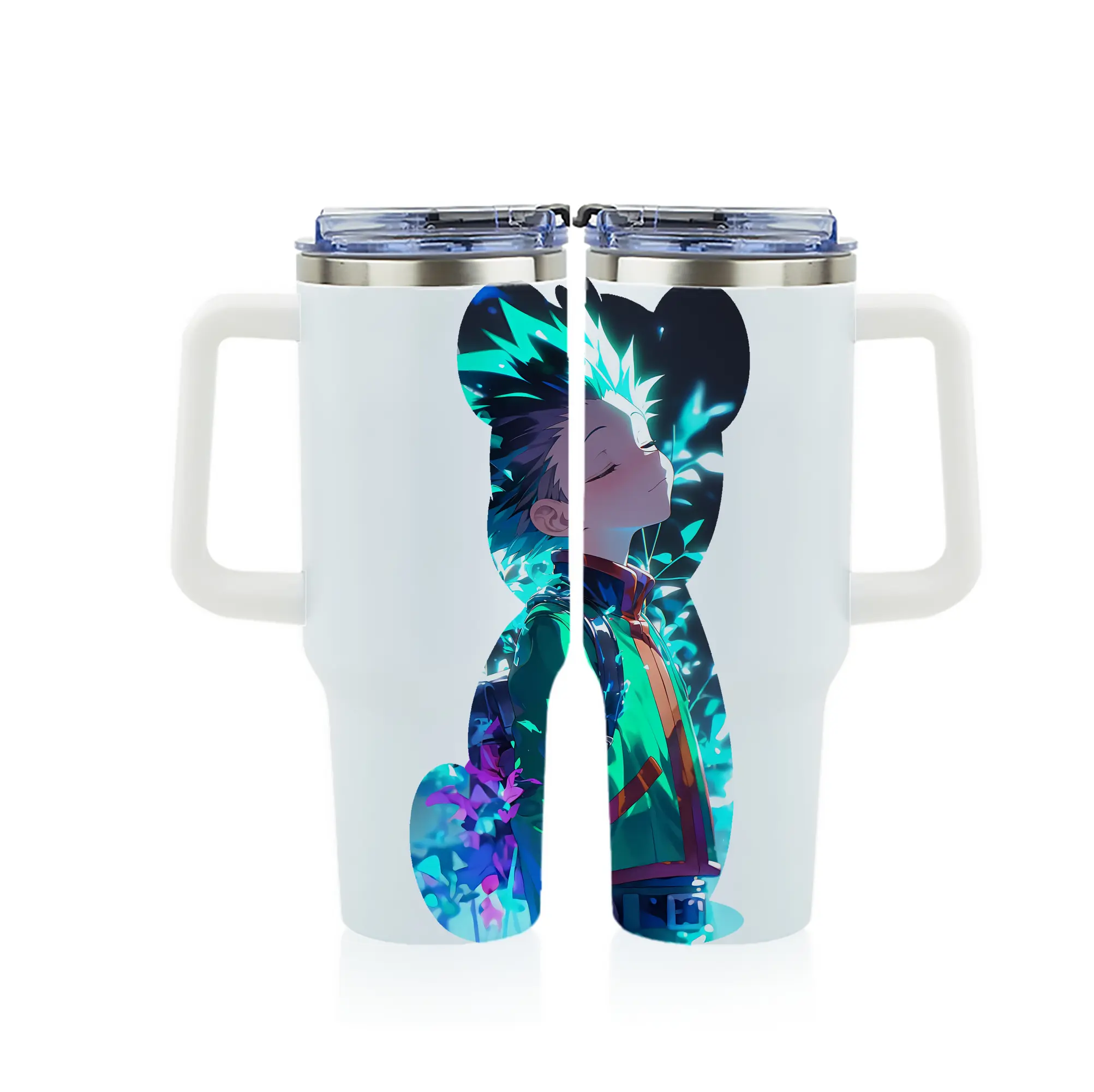 ハンター×ハンター グッズ ゴン＝フリークス - 1200mL フルプリント車用タンブラー ・ 304ステンレス 内側 ・ 201ステンレス 外側 ・ 保温 保冷 ・ 通勤 ドライブ アウトドア用