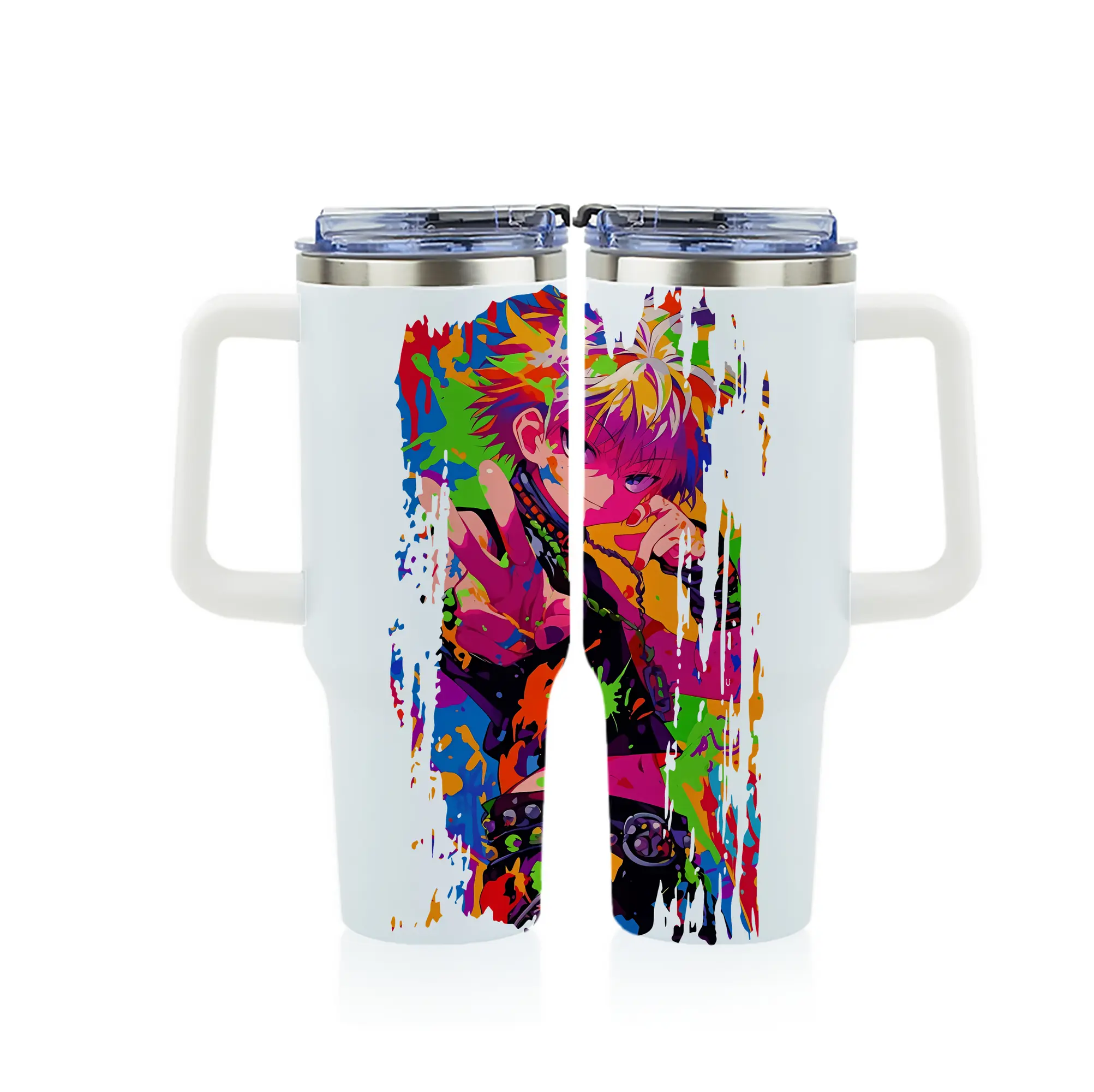 ハンター×ハンター グッズ ゴン＝フリークス - 1200mL フルプリント車用タンブラー ・ 304ステンレス 内側 ・ 201ステンレス 外側 ・ 保温 保冷 ・ 通勤 ドライブ アウトドア用