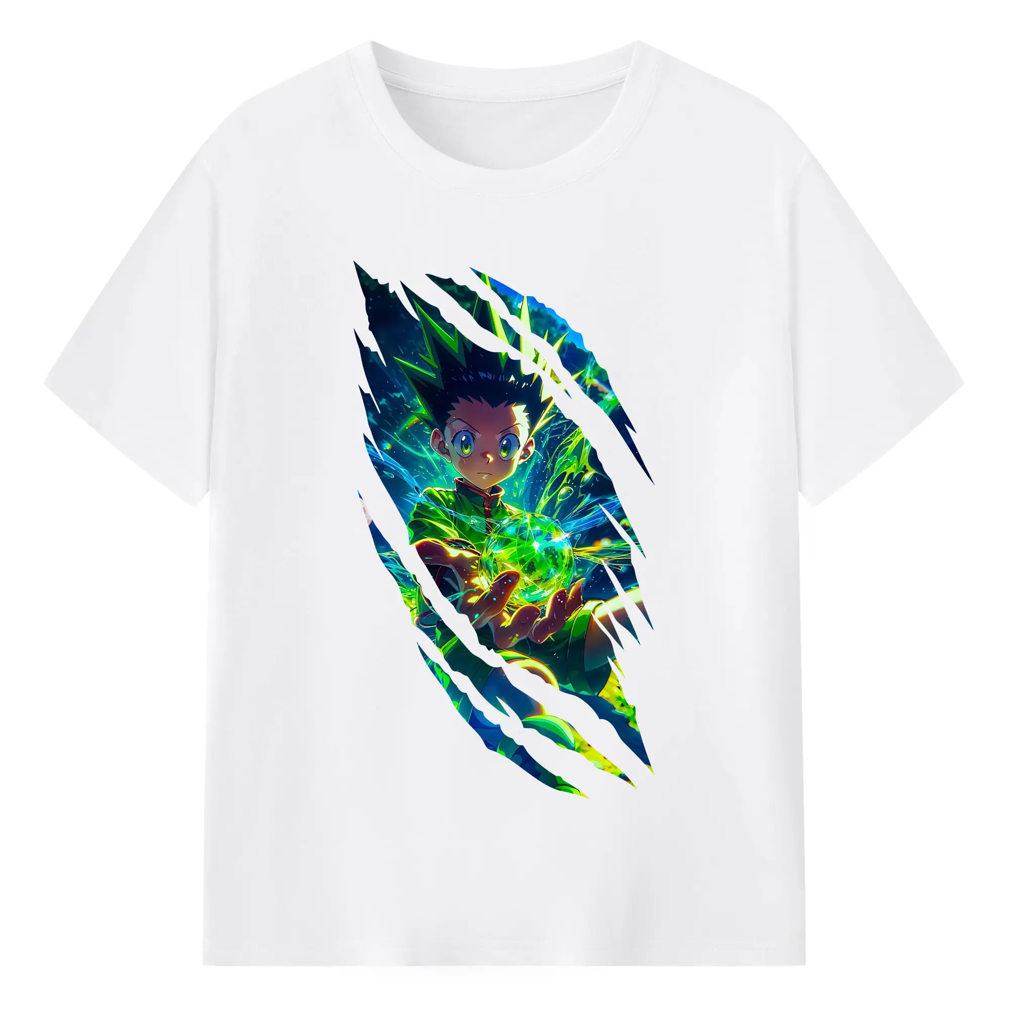 ハンター×ハンター グッズ ゴン＝フリークス - 綿100％ 半袖Tシャツ ・ フロントプリント ・ 快適 通気性 ・ 日常使い 散歩 スポーツ用