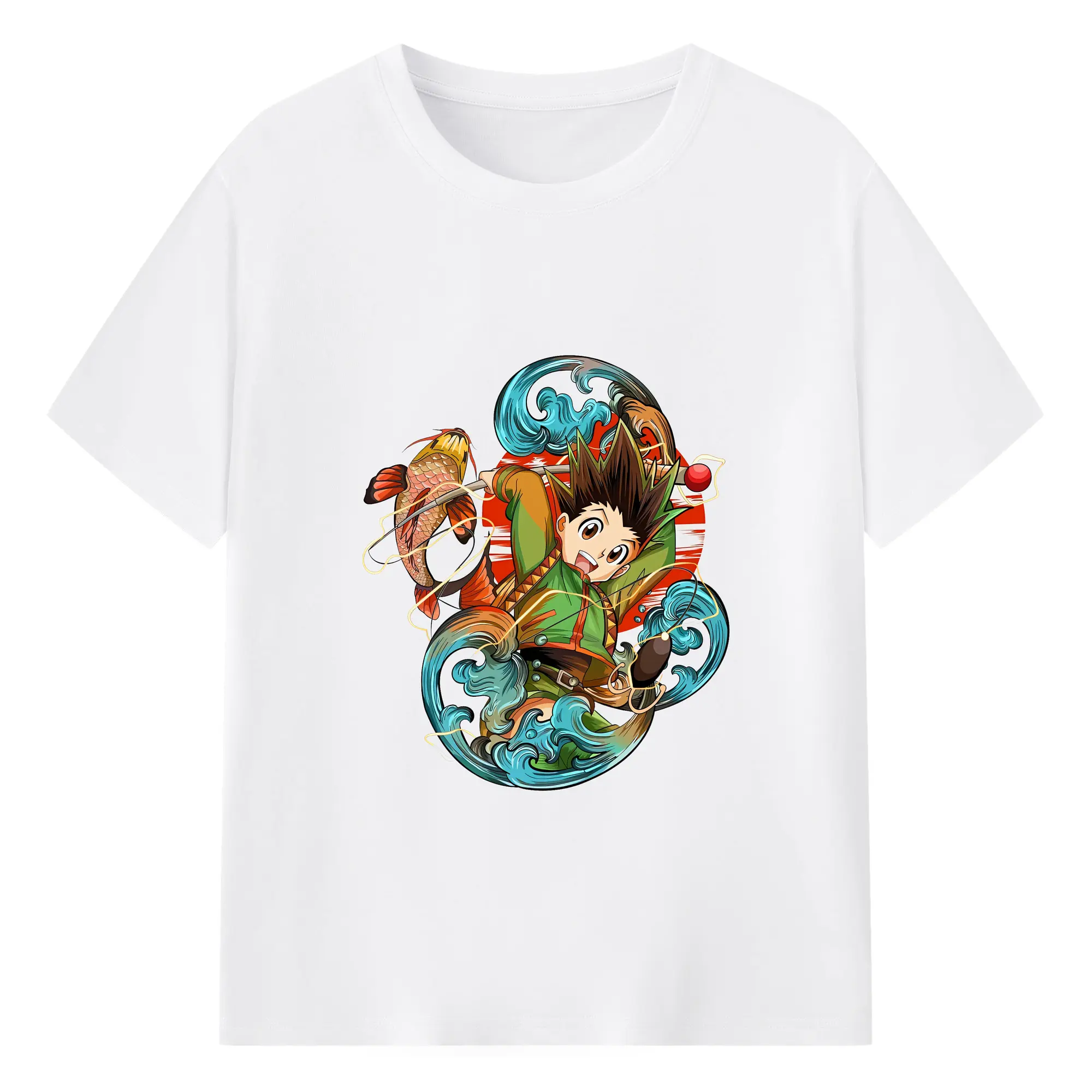 ハンター×ハンター グッズ ゴン＝フリークス - 綿100％ 半袖Tシャツ ・ フロントプリント ・ 快適 通気性 ・ 日常使い 散歩 スポーツ用
