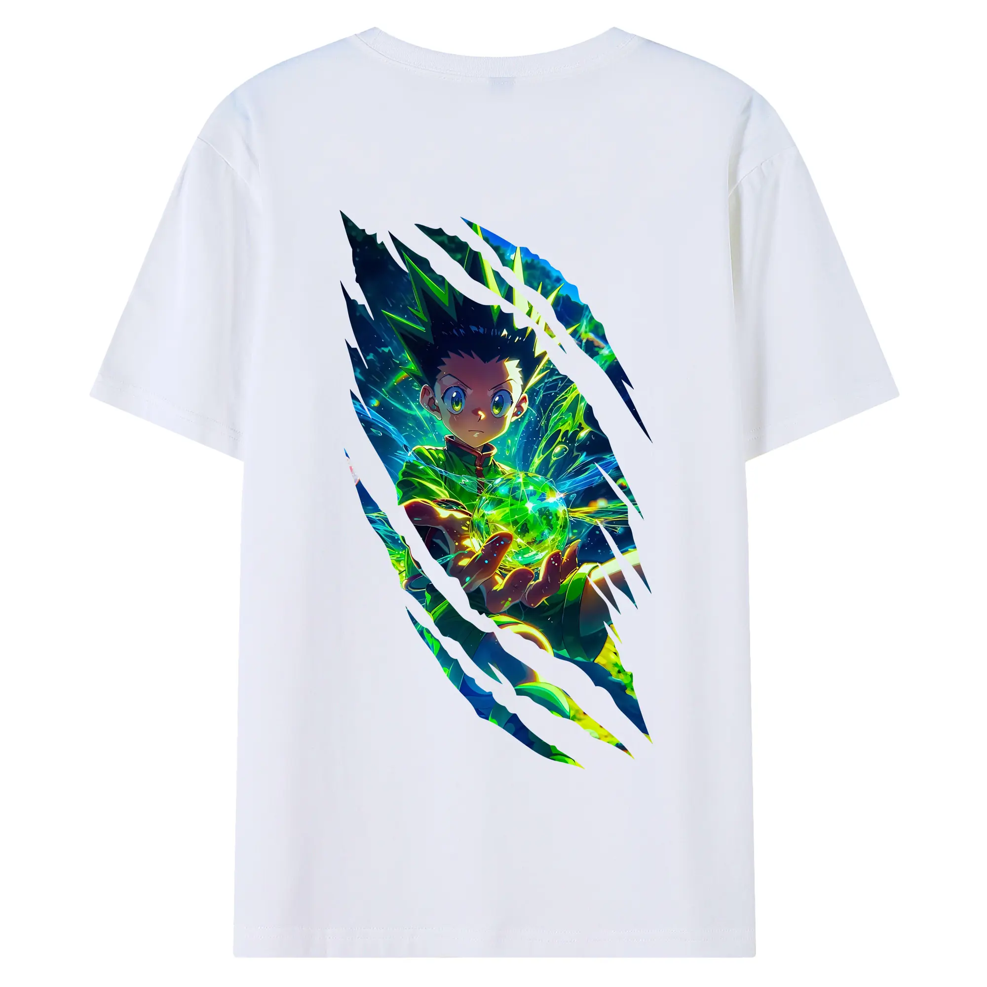 ハンター×ハンター グッズ ゴン＝フリークス - 綿100％ 半袖Tシャツ ・ バックプリント ・ 快適 通気性 ・ 日常使い 散歩 スポーツ用