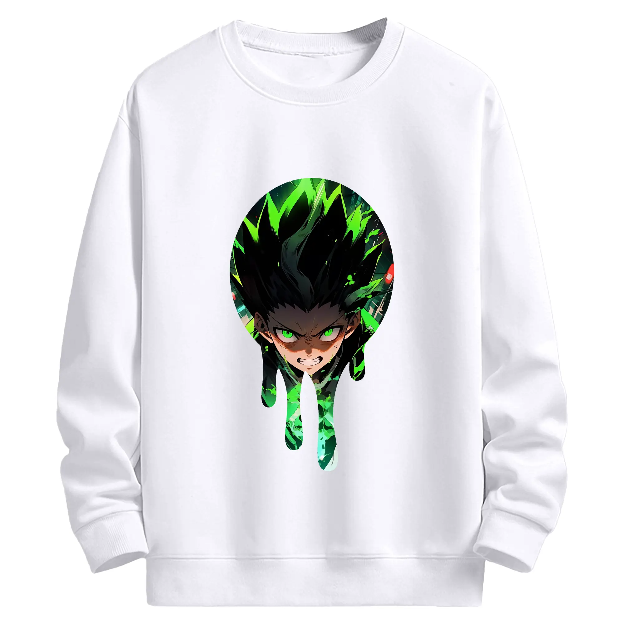 ハンター×ハンター グッズ ゴン＝フリークス - 高品質 クルーネック スウェット ・ コットン59％ ポリエステル41％ ・ ユニセックス 長袖 トレーナー ・ カジュアル デイリー スポーツ 散歩用