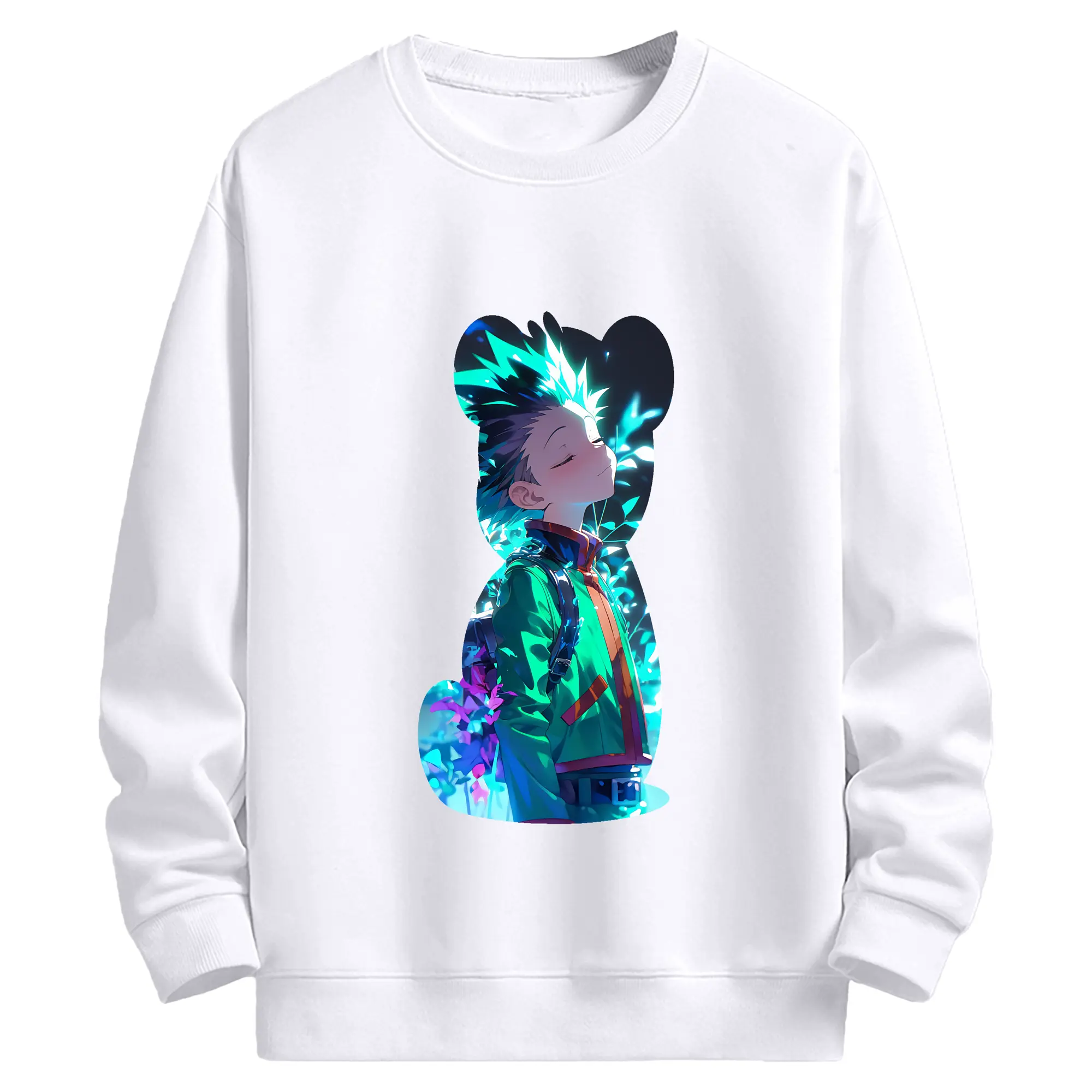 ハンター×ハンター グッズ ゴン＝フリークス - 高品質 クルーネック スウェット ・ コットン59％ ポリエステル41％ ・ ユニセックス 長袖 トレーナー ・ カジュアル デイリー スポーツ 散歩用
