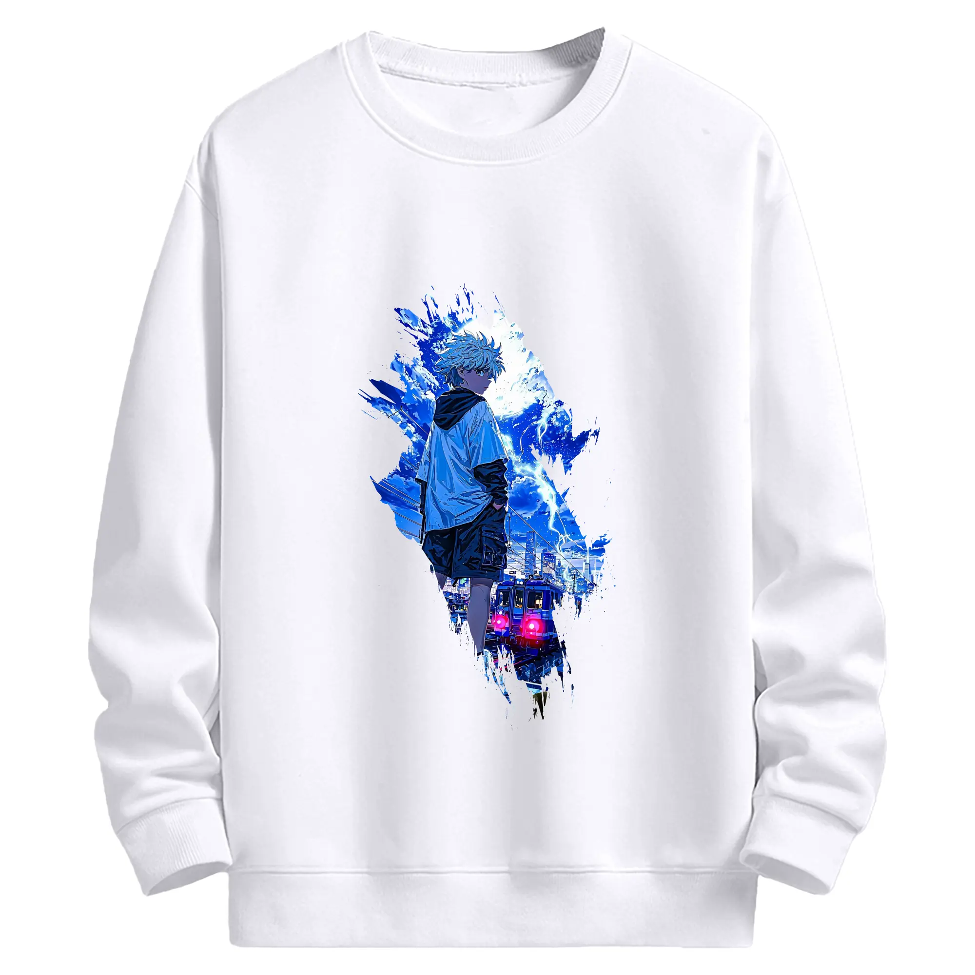 ハンター×ハンター グッズ ゴン＝フリークス - 高品質 クルーネック スウェット ・ コットン59％ ポリエステル41％ ・ ユニセックス 長袖 トレーナー ・ カジュアル デイリー スポーツ 散歩用