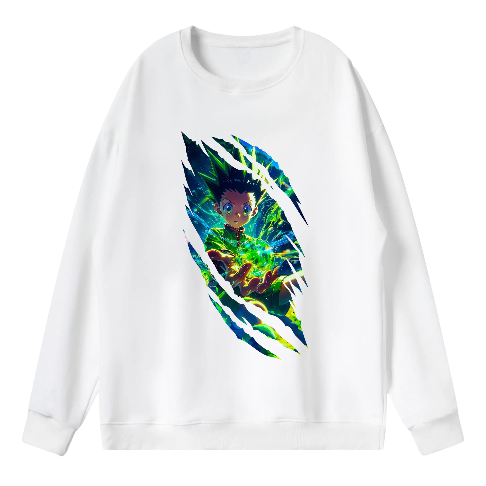 ハンター×ハンター グッズ ゴン＝フリークス - 薄手 クルーネック スウェット 裏毛260g · ポリエステル 春秋向け カジュアル 男女兼用 · トレーナー デイリー スポーツ 散歩に最適
