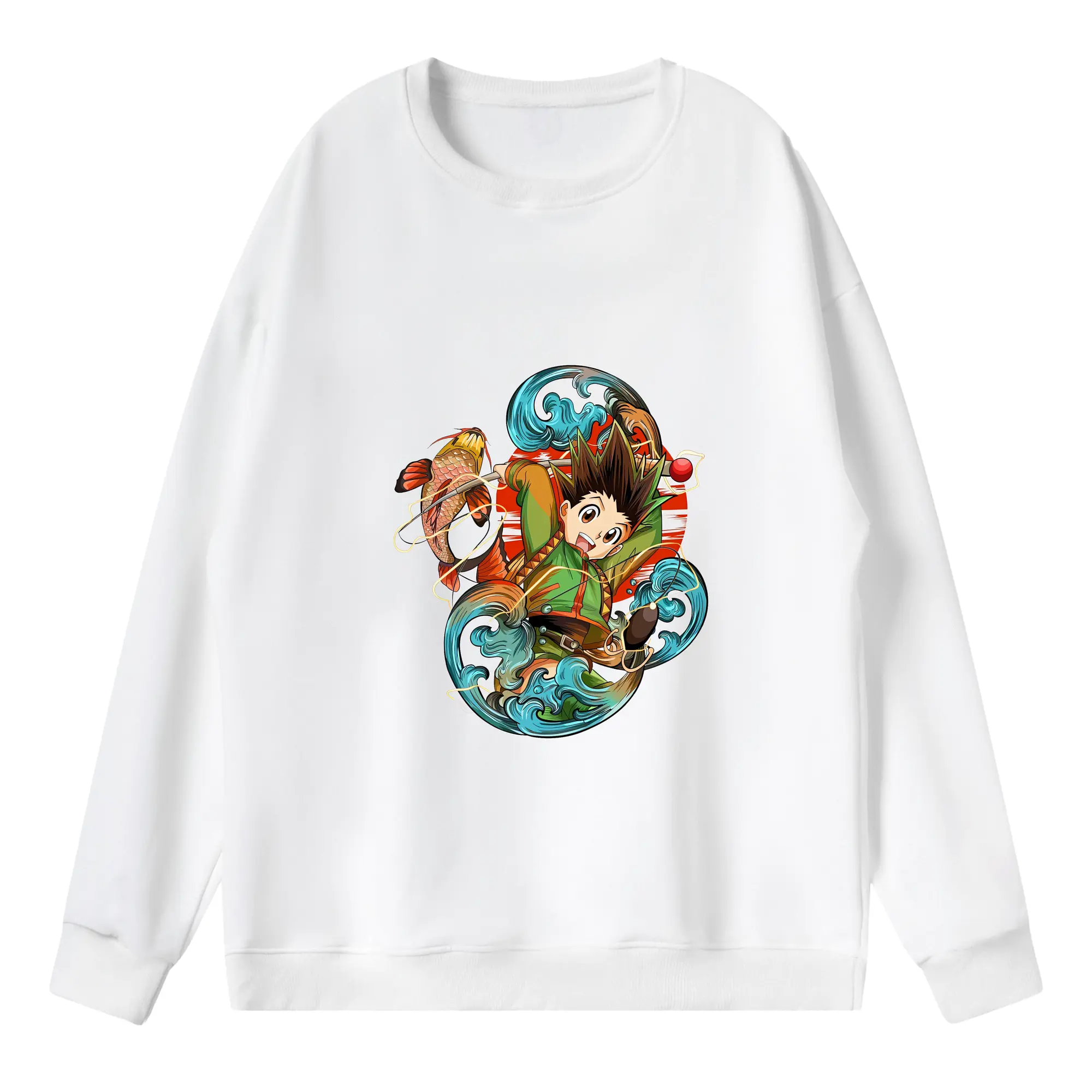 ハンター×ハンター グッズ ゴン＝フリークス - 薄手 クルーネック スウェット 裏毛260g · ポリエステル 春秋向け カジュアル 男女兼用 · トレーナー デイリー スポーツ 散歩に最適