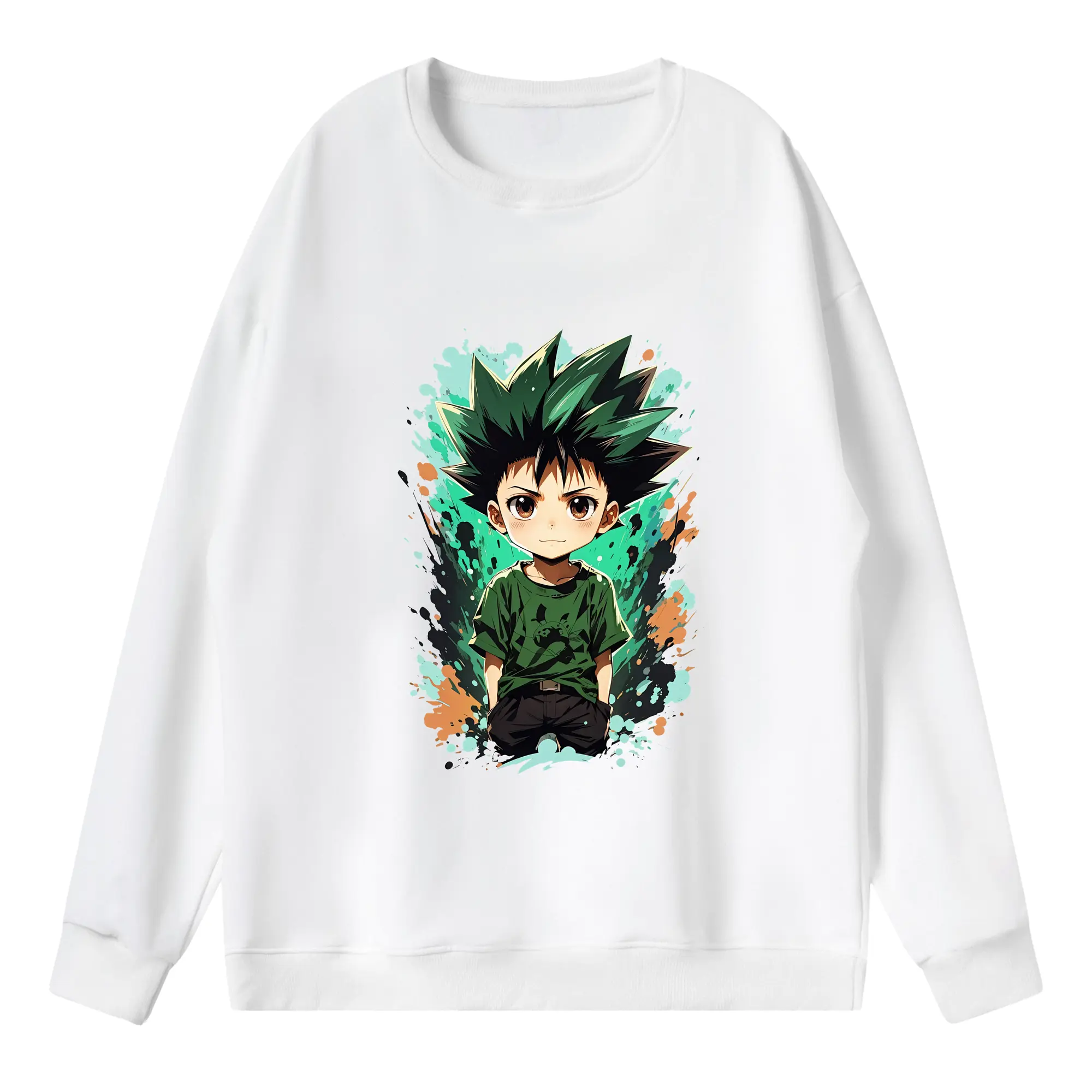 ハンター×ハンター グッズ ゴン＝フリークス - 薄手 クルーネック スウェット 裏毛260g · ポリエステル 春秋向け カジュアル 男女兼用 · トレーナー デイリー スポーツ 散歩に最適