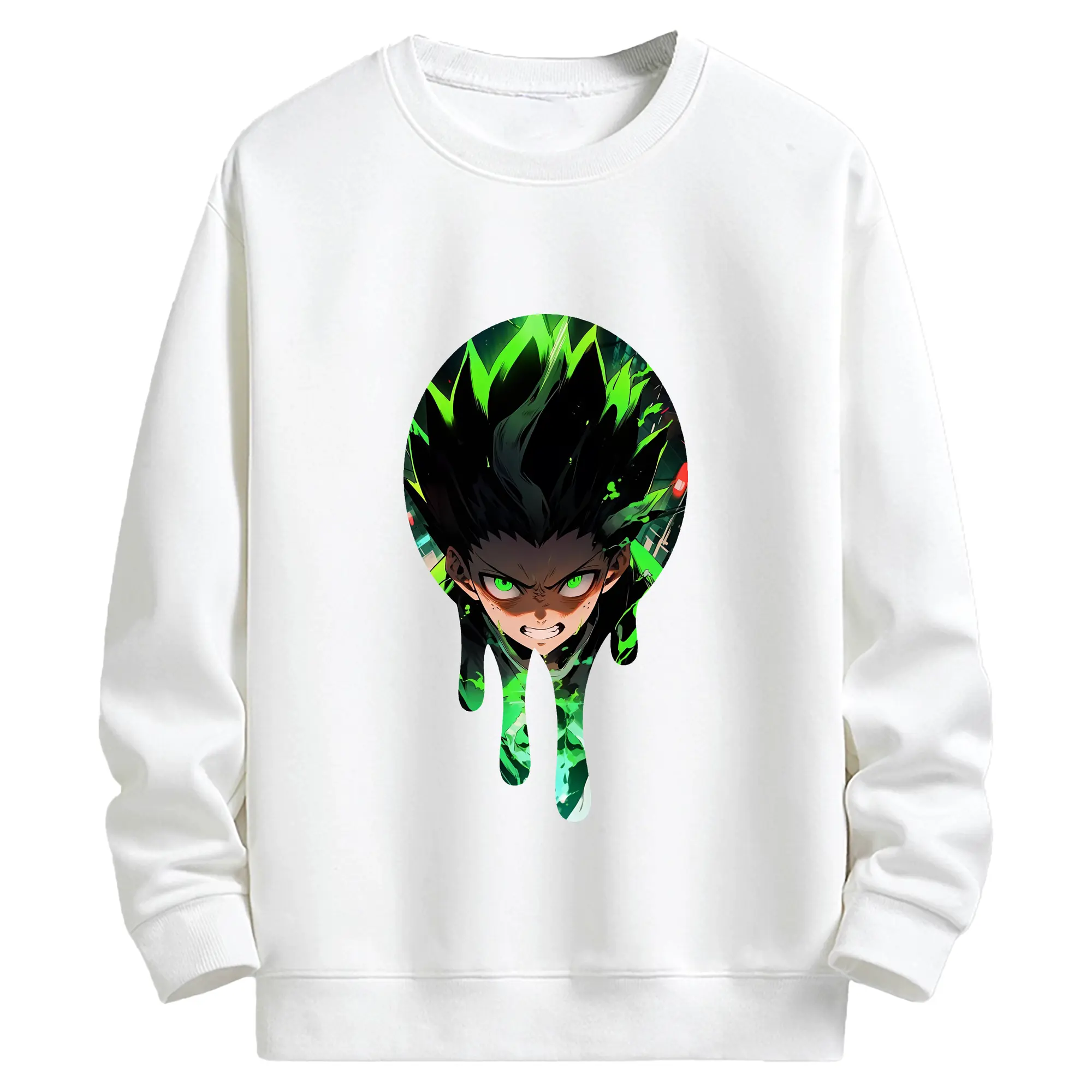 ハンター×ハンター グッズ ゴン＝フリークス - キッズ クルーネックスウェットシャツ ・ フロントプリント ・ 綿80％ ポリエステル20％ ・ 快適 通学 スポーツ 日常使い お散歩用