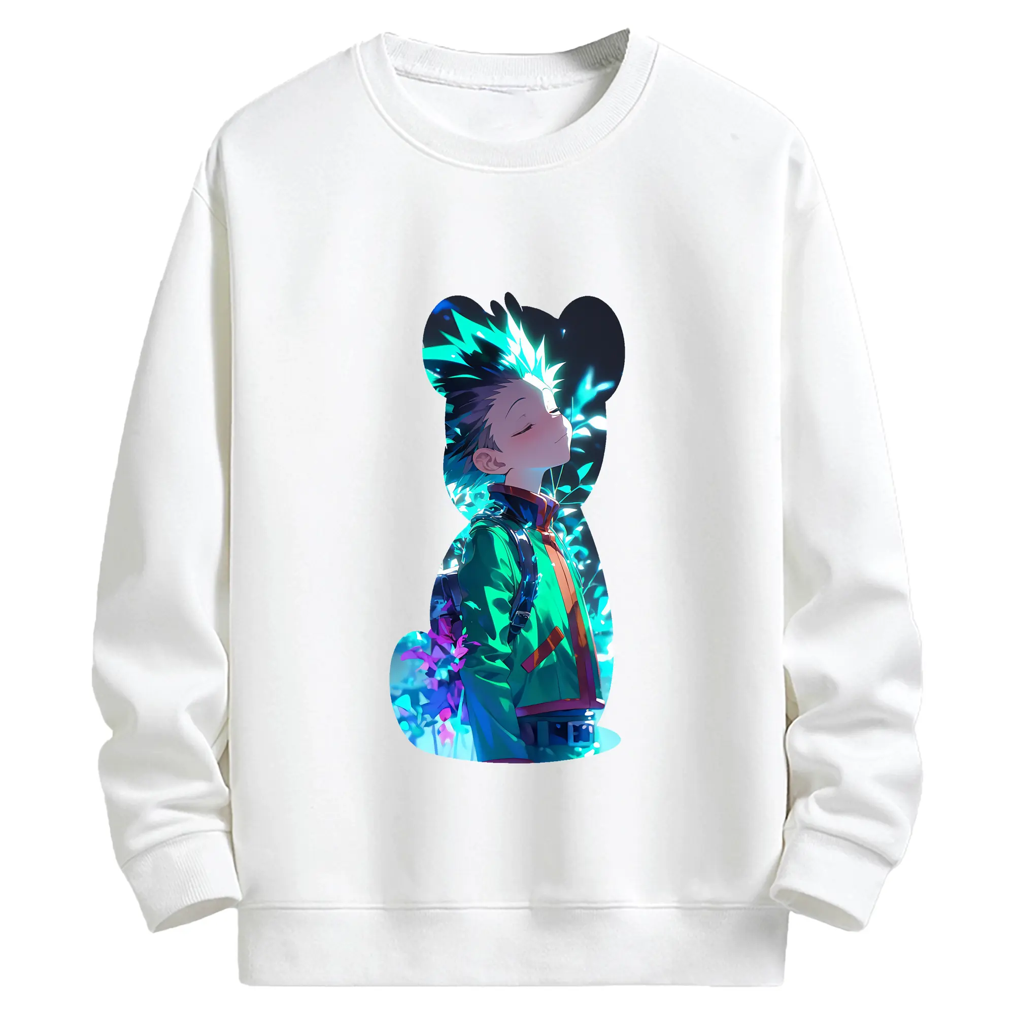 ハンター×ハンター グッズ ゴン＝フリークス - キッズ クルーネックスウェットシャツ ・ フロントプリント ・ 綿80％ ポリエステル20％ ・ 快適 通学 スポーツ 日常使い お散歩用