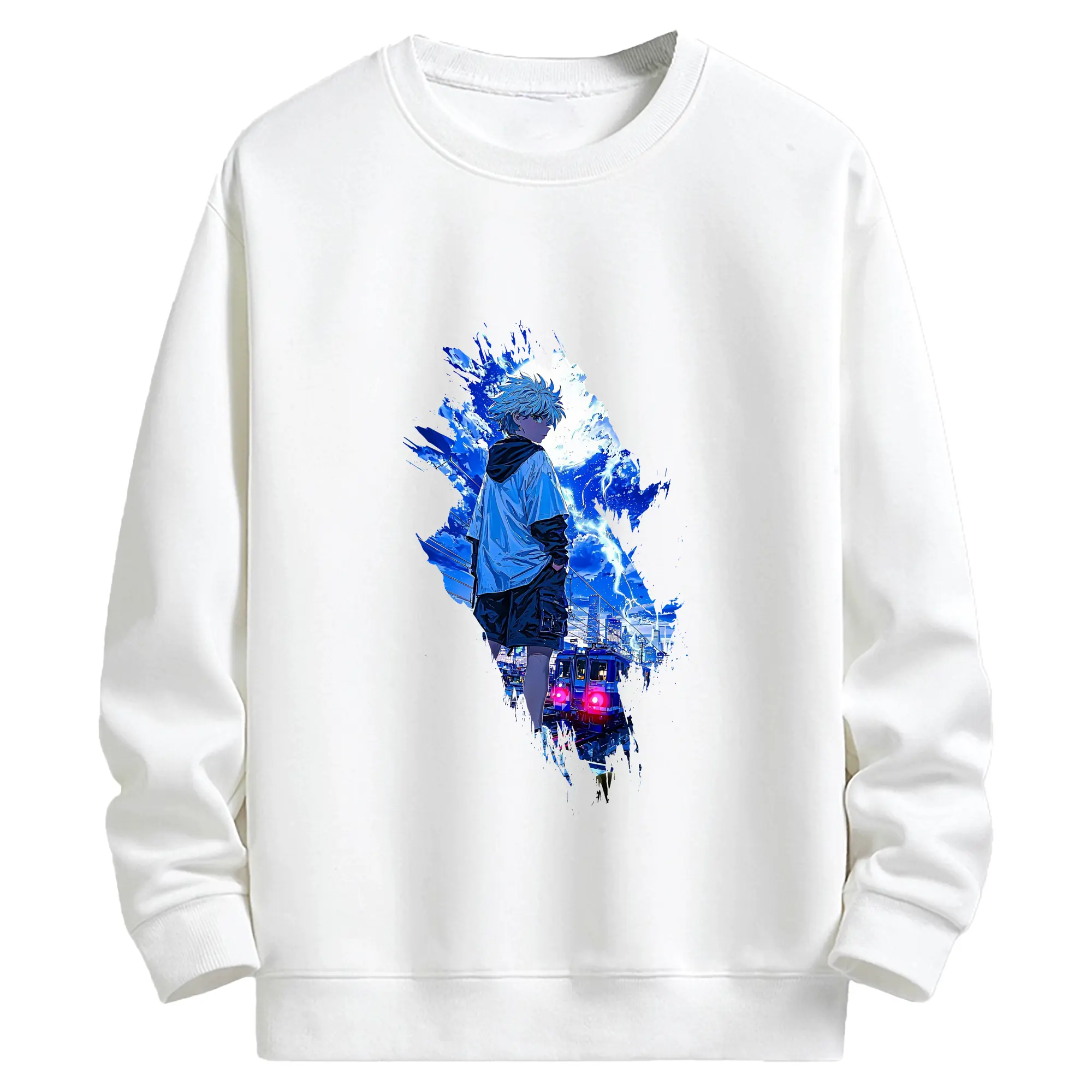 ハンター×ハンター グッズ ゴン＝フリークス - キッズ クルーネックスウェットシャツ ・ フロントプリント ・ 綿80％ ポリエステル20％ ・ 快適 通学 スポーツ 日常使い お散歩用