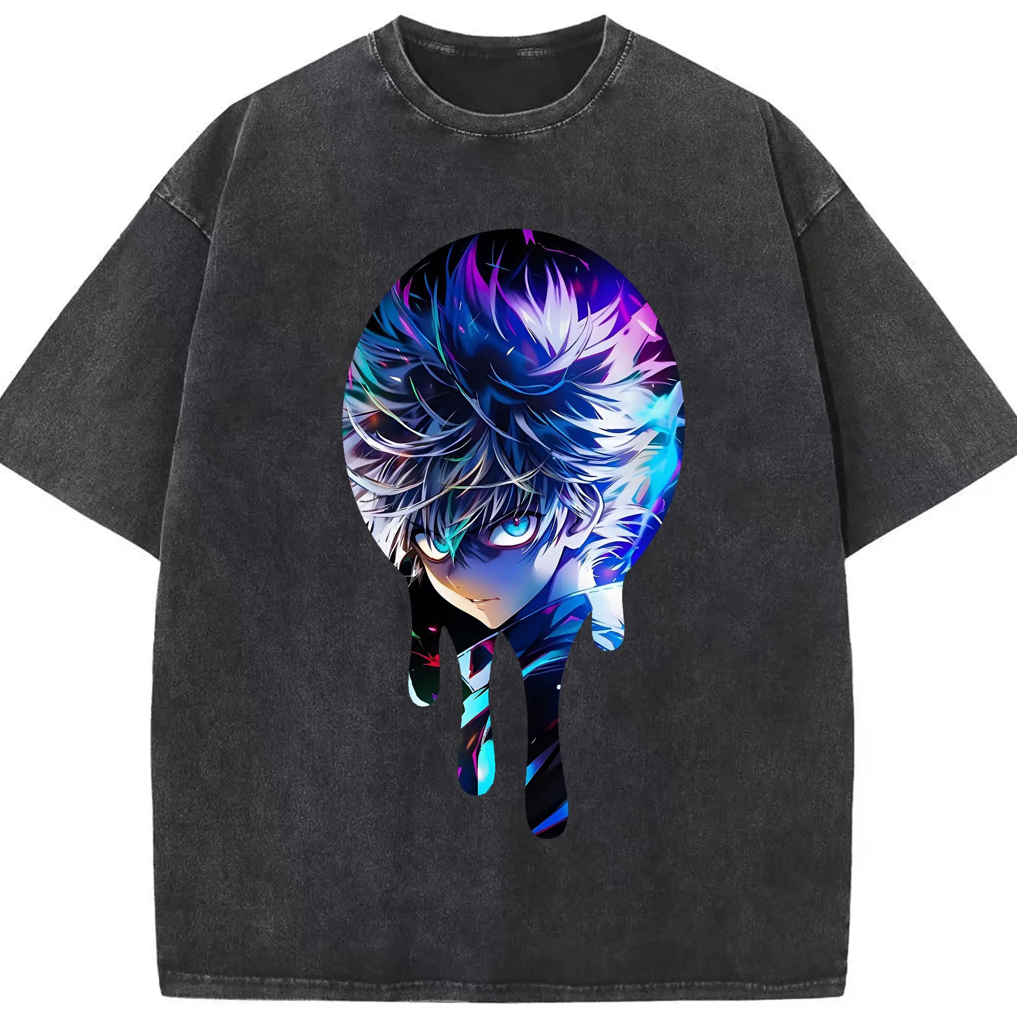 ハンター×ハンター グッズ ゴン＝フリークス - 綿100％ ヴィンテージ風 半袖Tシャツ ・ フロントプリント ・ 柔らか肌触り ・ 通気性 快適 ・ スポーツ カジュアル 外出用