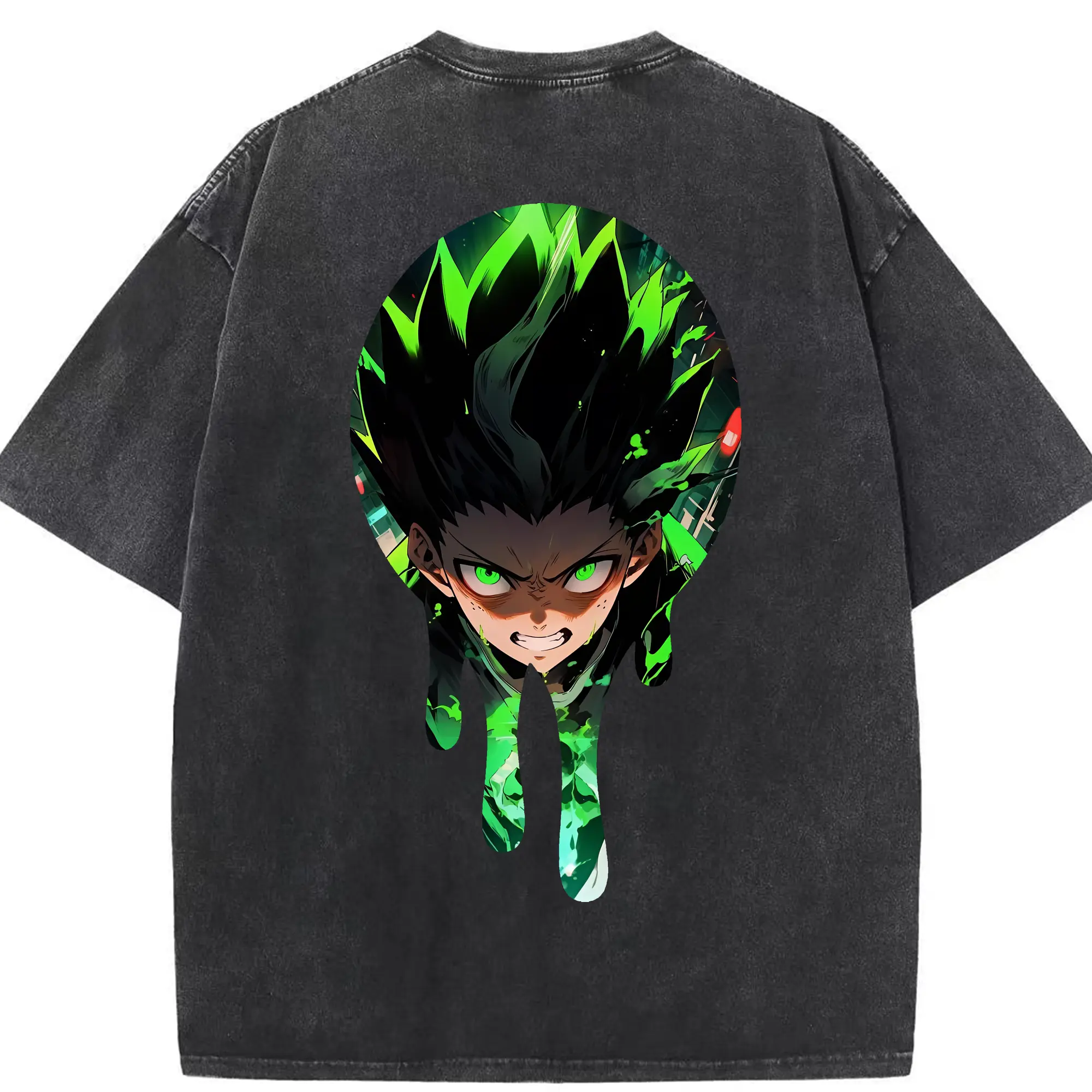 ハンター×ハンター グッズ ゴン＝フリークス - 綿100％ ヴィンテージ風 半袖Tシャツ ・ 背面プリント ・ 柔らか肌触り ・ 通気性 快適 ・ スポーツ カジュアル 外出用