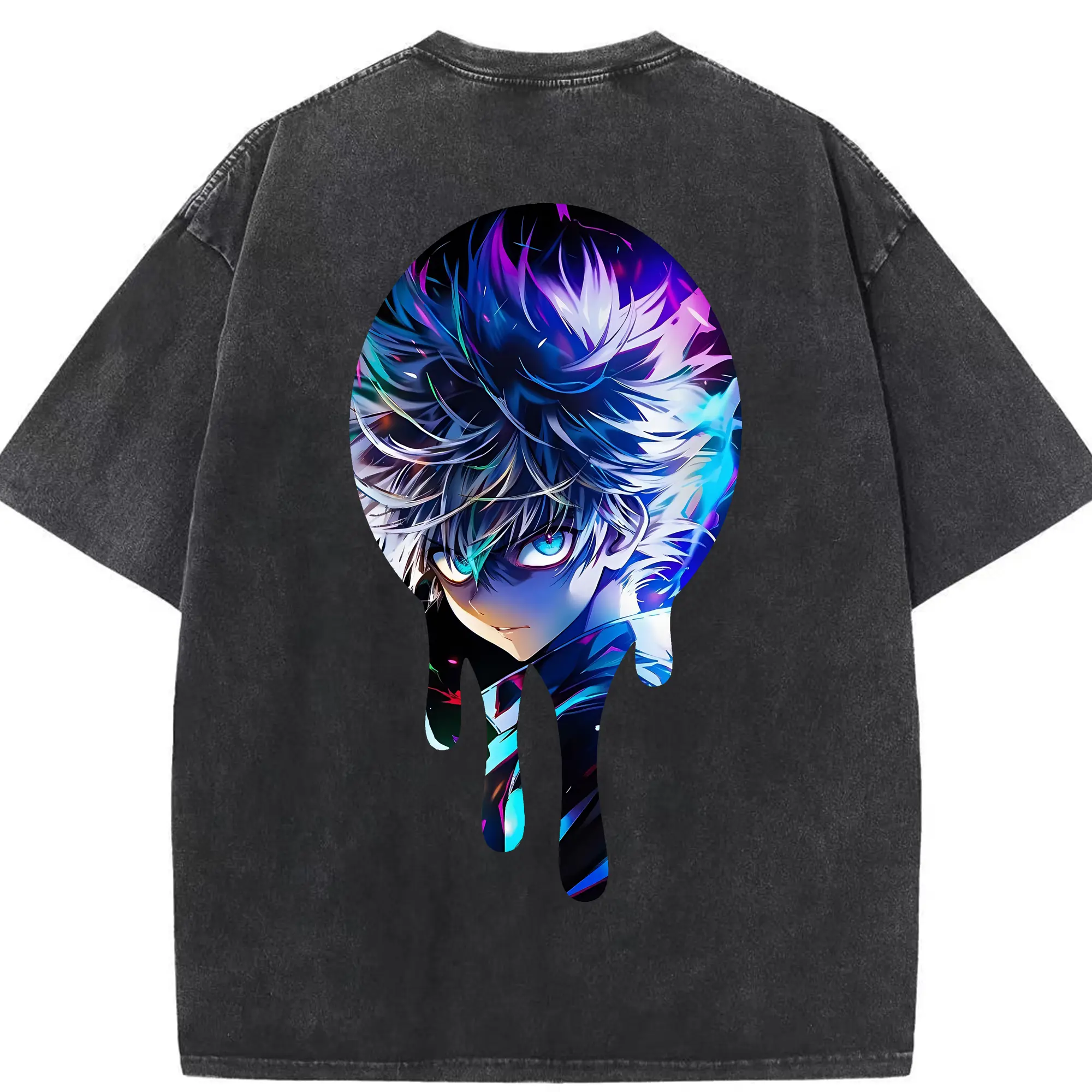 ハンター×ハンター グッズ ゴン＝フリークス - 綿100％ ヴィンテージ風 半袖Tシャツ ・ 背面プリント ・ 柔らか肌触り ・ 通気性 快適 ・ スポーツ カジュアル 外出用