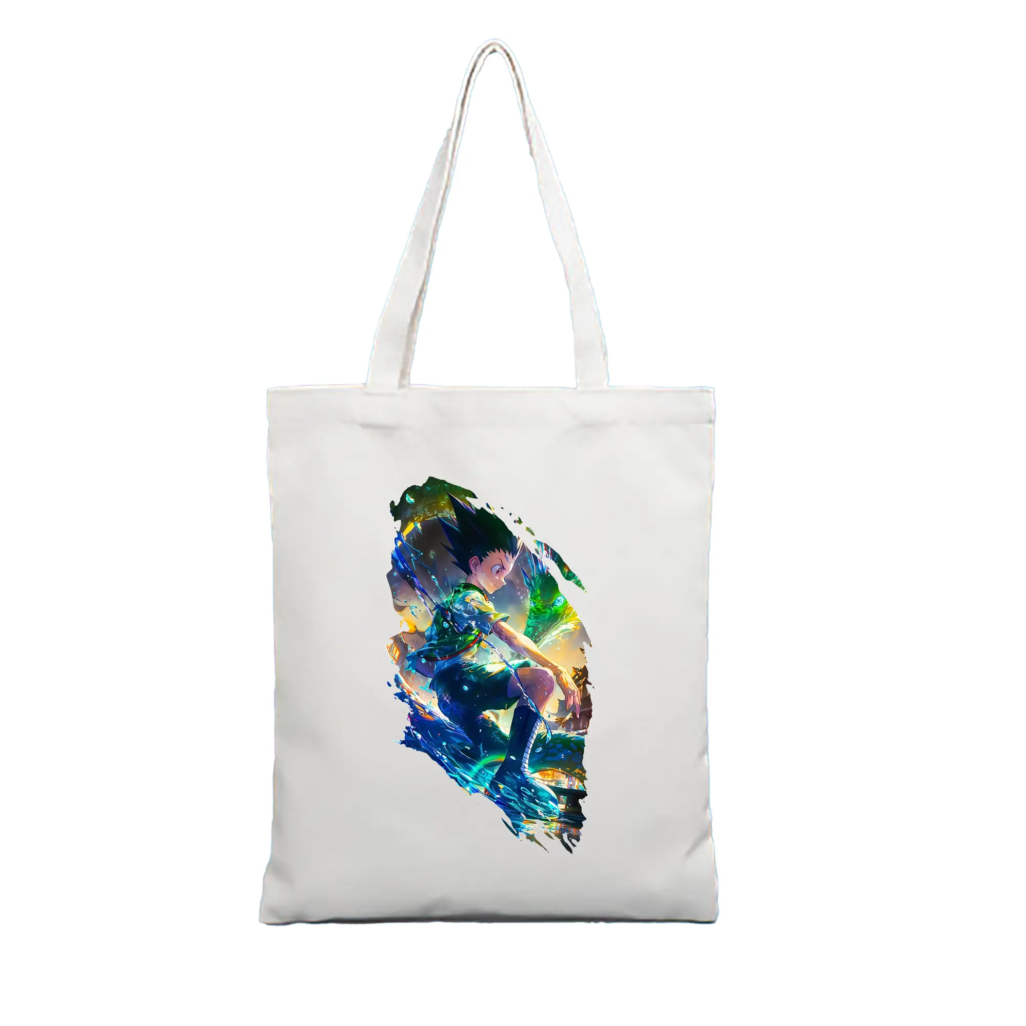 ハンター×ハンター グッズ ゴン＝フリークス - 縦型キャンバス手提げバッグ（トートバッグ） ・ キャンバス素材 ・ ショッピング用 ・ 軽量 丈夫 お手入れ簡単