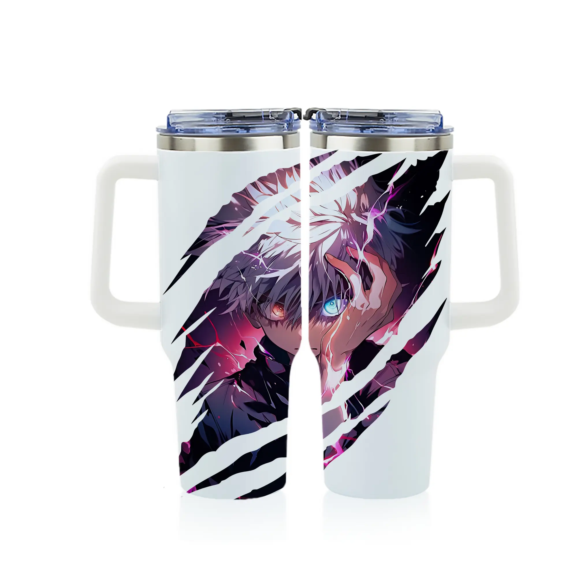 ハンター×ハンター グッズ キルア＝ゾルディック - 1200mL フルプリント車用タンブラー ・ 304ステンレス 内側 ・ 201ステンレス 外側 ・ 保温 保冷 ・ 通勤 ドライブ アウトドア用