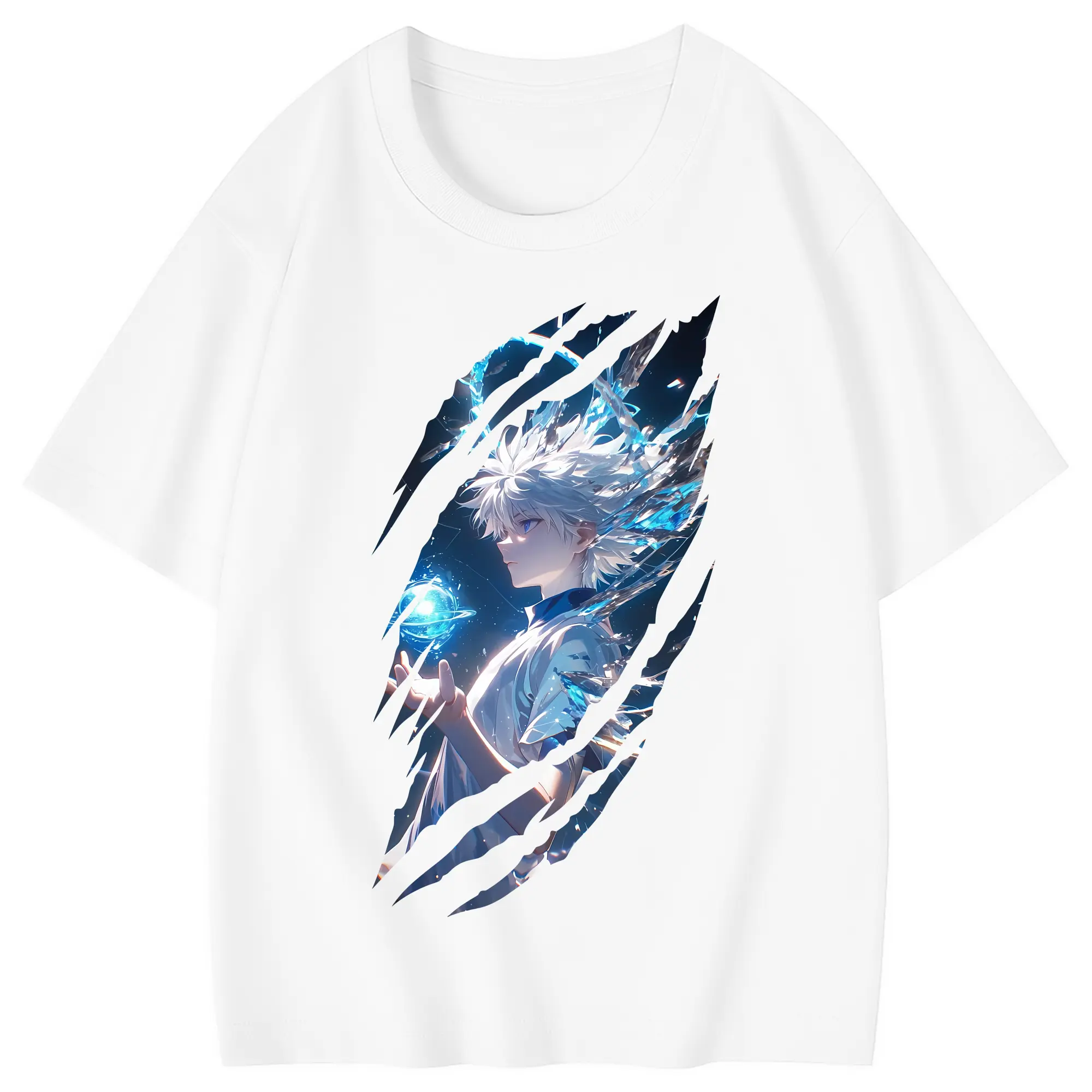 ハンター×ハンター グッズ キルア＝ゾルディック - 綿100％ キッズTシャツ ・ フロントプリント ・ 快適 通気性 ・ スポーツ カジュアル 散歩用