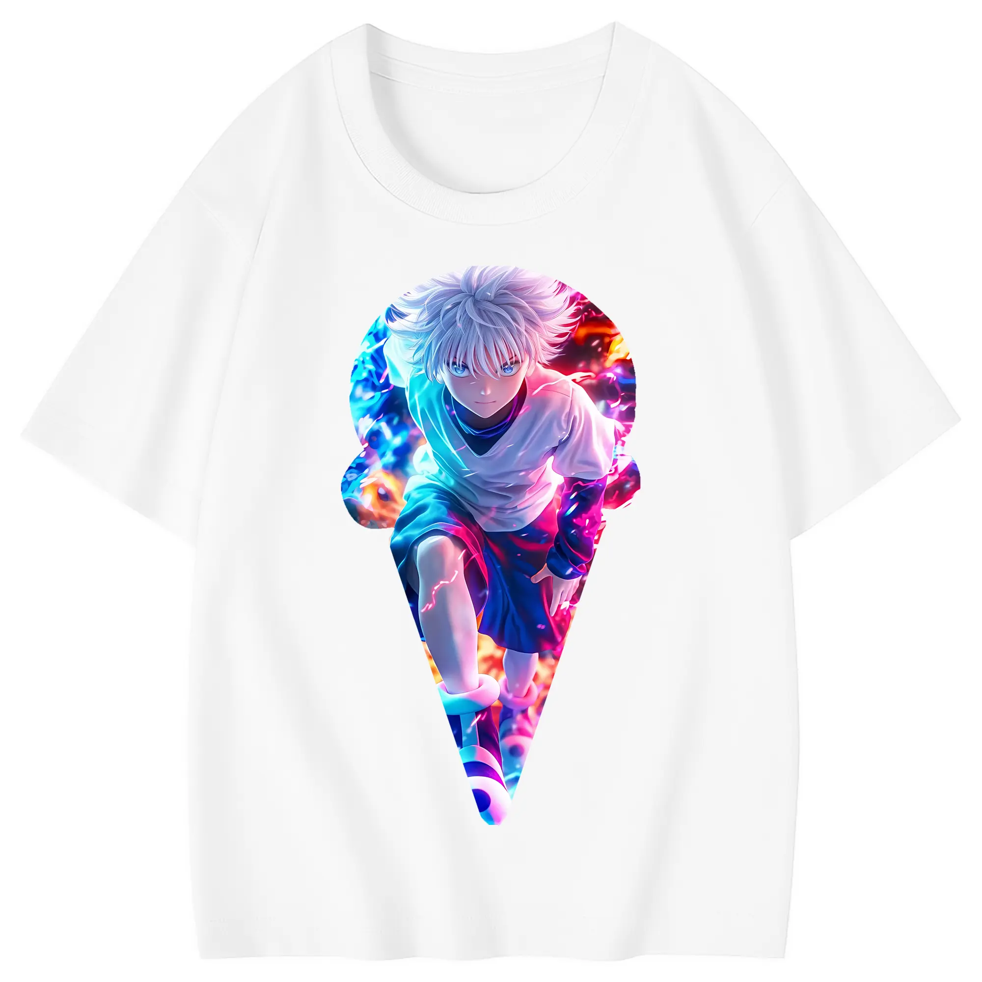 ハンター×ハンター グッズ キルア＝ゾルディック - 綿100％ キッズTシャツ ・ フロントプリント ・ 快適 通気性 ・ スポーツ カジュアル 散歩用