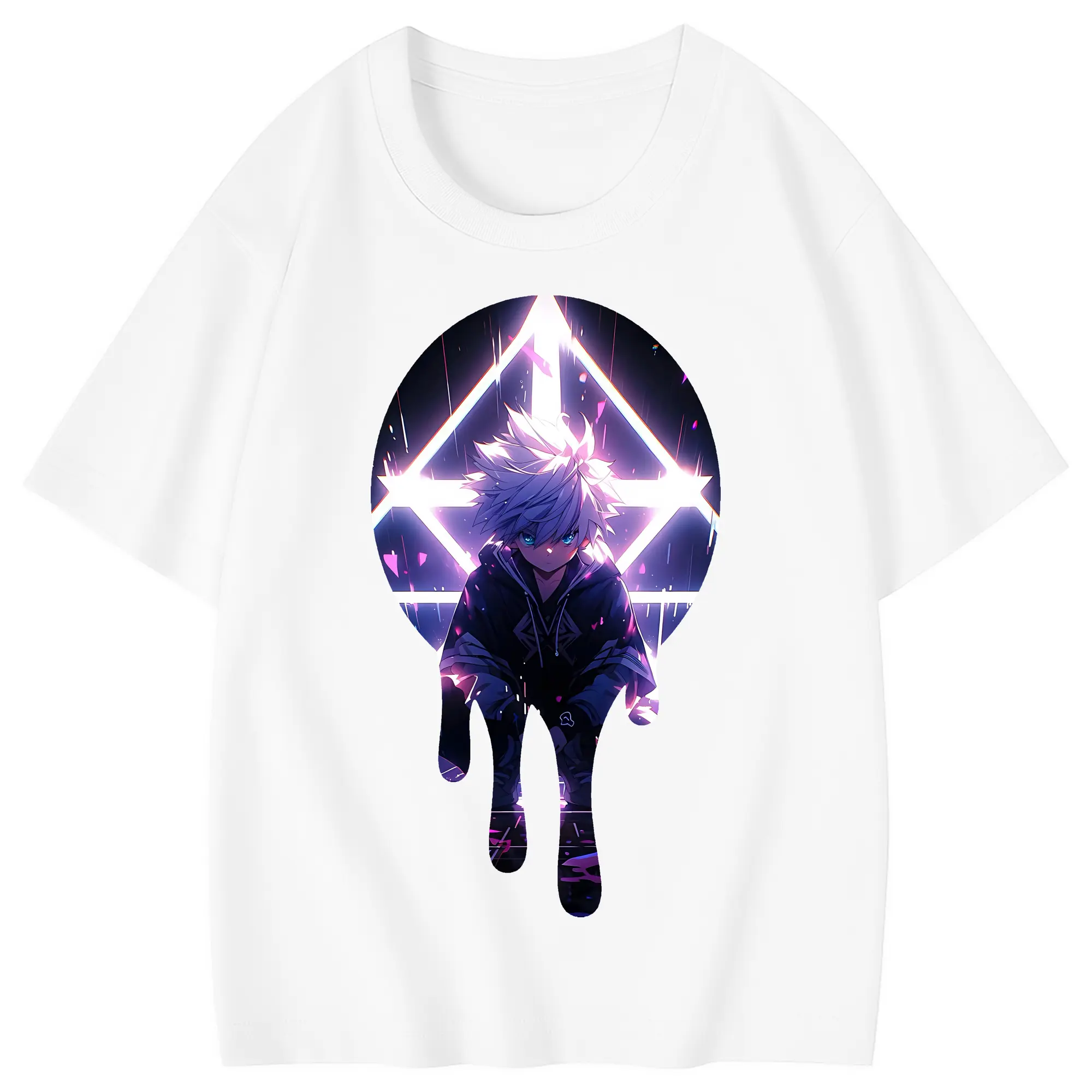 ハンター×ハンター グッズ キルア＝ゾルディック - 綿100％ キッズTシャツ ・ フロントプリント ・ 快適 通気性 ・ スポーツ カジュアル 散歩用