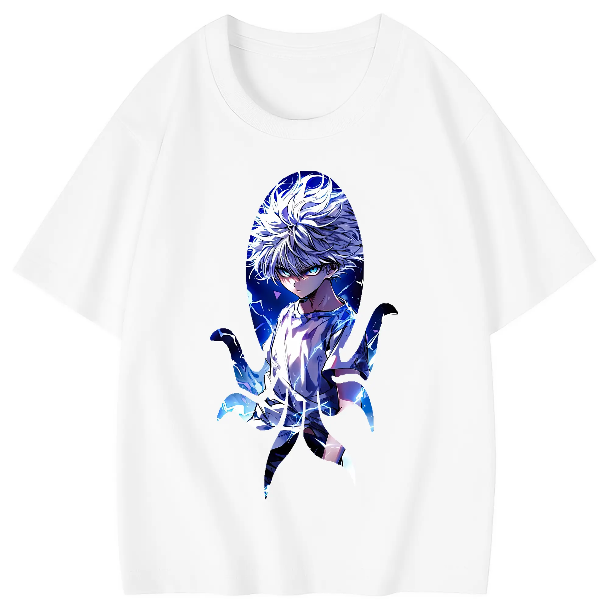 ハンター×ハンター グッズ キルア＝ゾルディック - 綿100％ キッズTシャツ ・ フロントプリント ・ 快適 通気性 ・ スポーツ カジュアル 散歩用