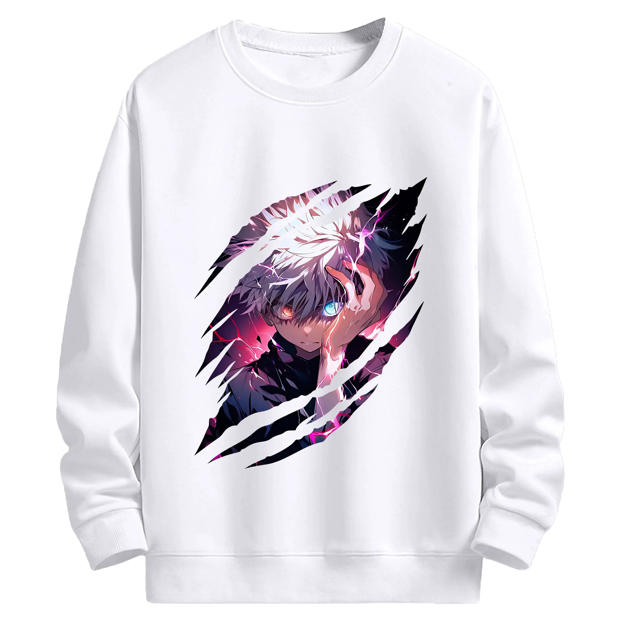 ハンター×ハンター グッズ キルア＝ゾルディック - 高品質 クルーネック スウェット ・ コットン59％ ポリエステル41％ ・ ユニセックス 長袖 トレーナー ・ カジュアル デイリー スポーツ 散歩用