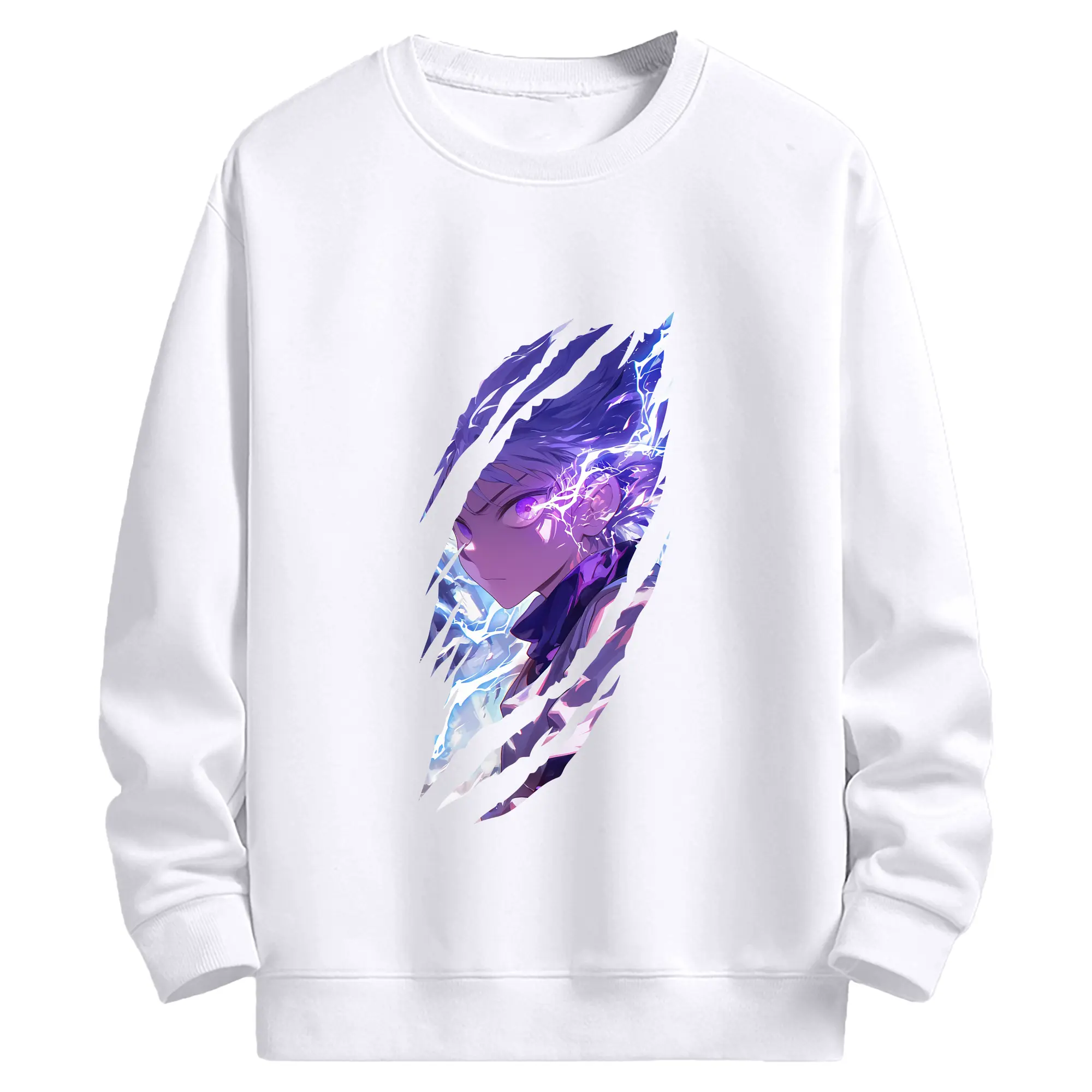 ハンター×ハンター グッズ キルア＝ゾルディック - 高品質 クルーネック スウェット ・ コットン59％ ポリエステル41％ ・ ユニセックス 長袖 トレーナー ・ カジュアル デイリー スポーツ 散歩用