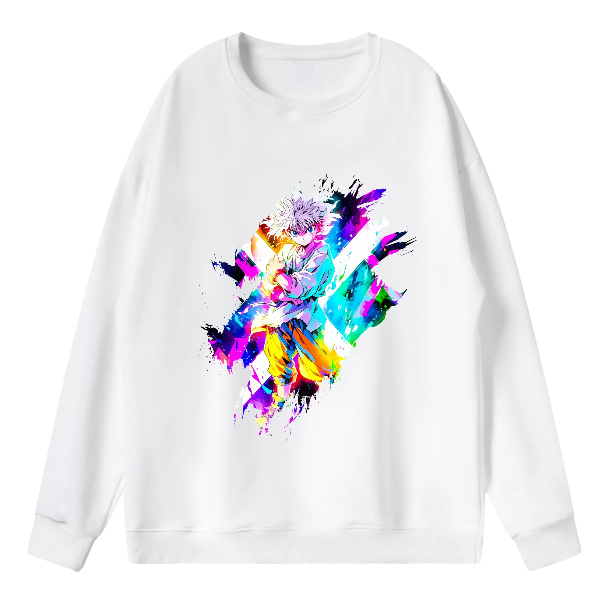 ハンター×ハンター グッズ キルア＝ゾルディック - 薄手 クルーネック スウェット 裏毛260g · ポリエステル 春秋向け カジュアル 男女兼用 · トレーナー デイリー スポーツ 散歩に最適