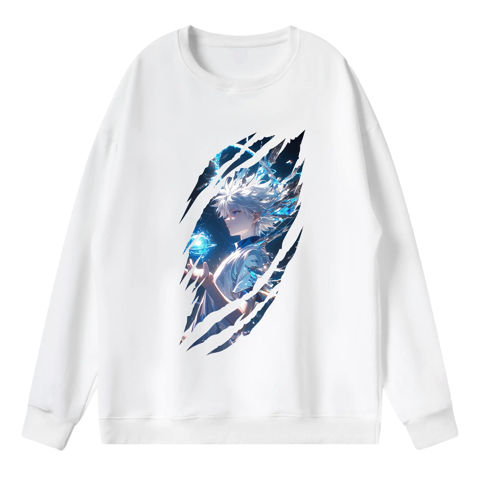 ハンター×ハンター グッズ キルア＝ゾルディック - 薄手 クルーネック スウェット 裏毛260g · ポリエステル 春秋向け カジュアル 男女兼用 · トレーナー デイリー スポーツ 散歩に最適