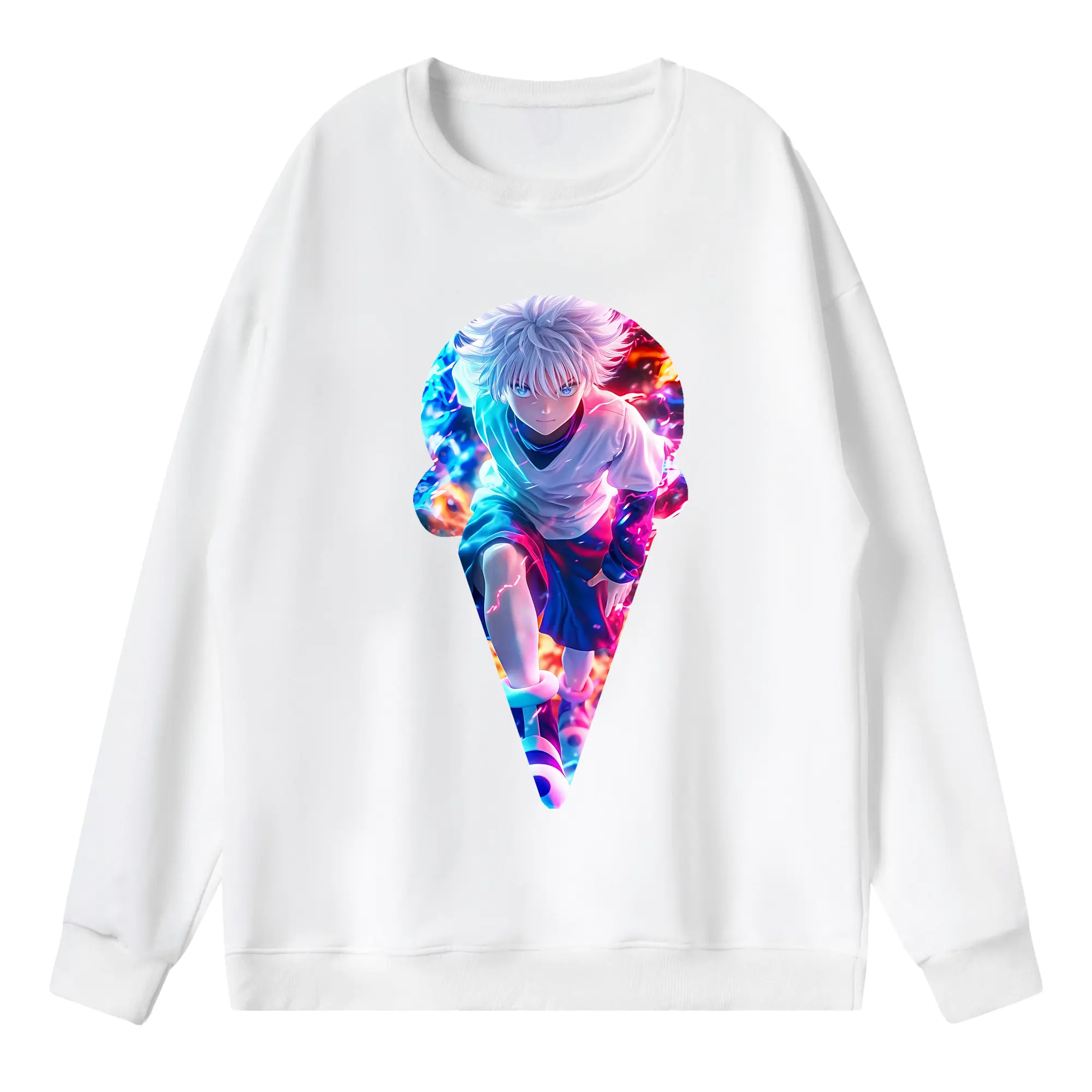 ハンター×ハンター グッズ キルア＝ゾルディック - 薄手 クルーネック スウェット 裏毛260g · ポリエステル 春秋向け カジュアル 男女兼用 · トレーナー デイリー スポーツ 散歩に最適