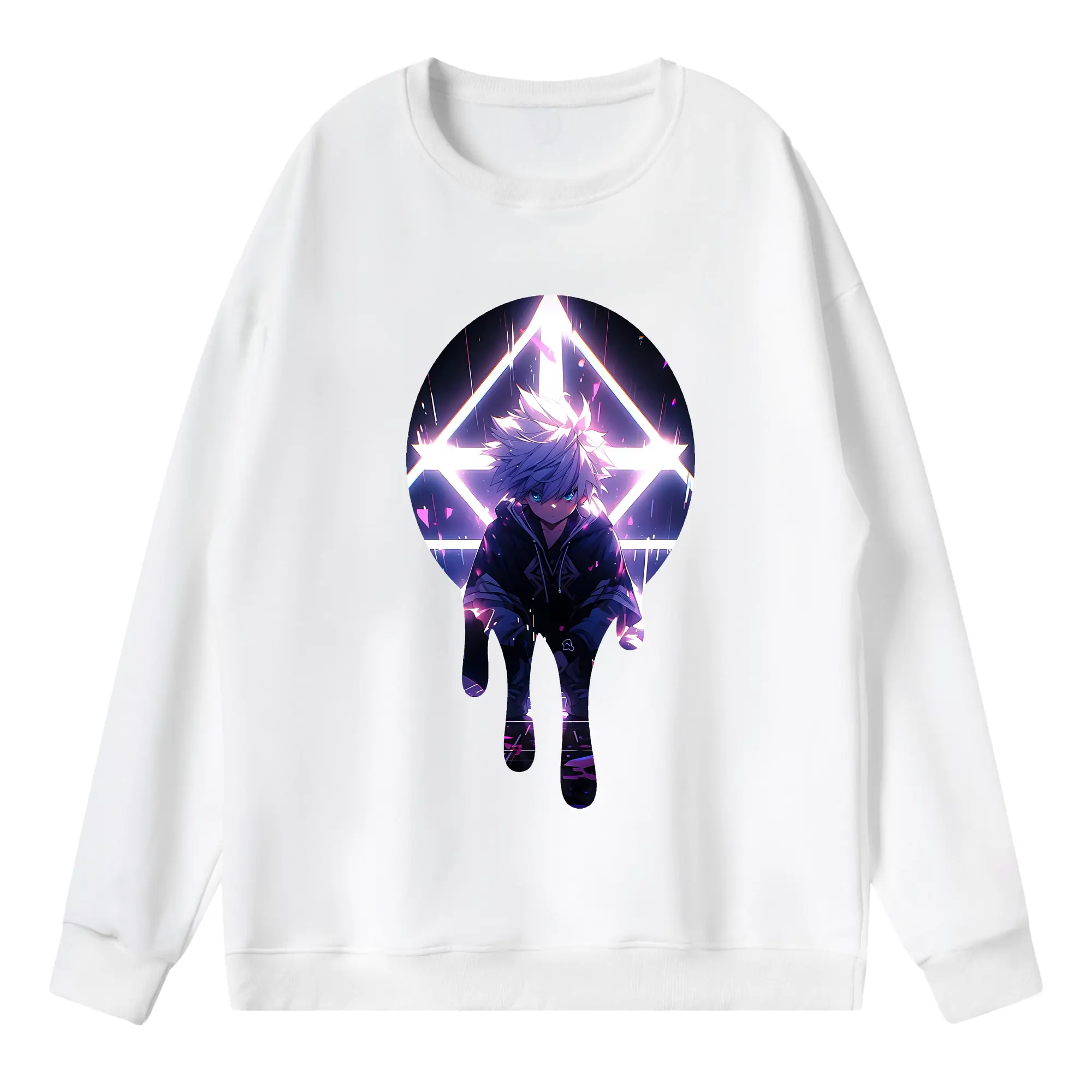 ハンター×ハンター グッズ キルア＝ゾルディック - 薄手 クルーネック スウェット 裏毛260g · ポリエステル 春秋向け カジュアル 男女兼用 · トレーナー デイリー スポーツ 散歩に最適