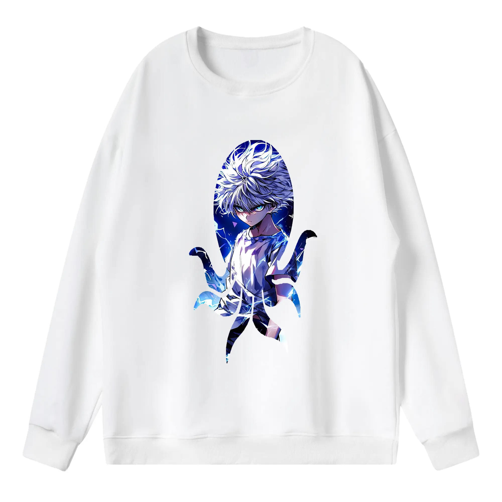 ハンター×ハンター グッズ キルア＝ゾルディック - 薄手 クルーネック スウェット 裏毛260g · ポリエステル 春秋向け カジュアル 男女兼用 · トレーナー デイリー スポーツ 散歩に最適