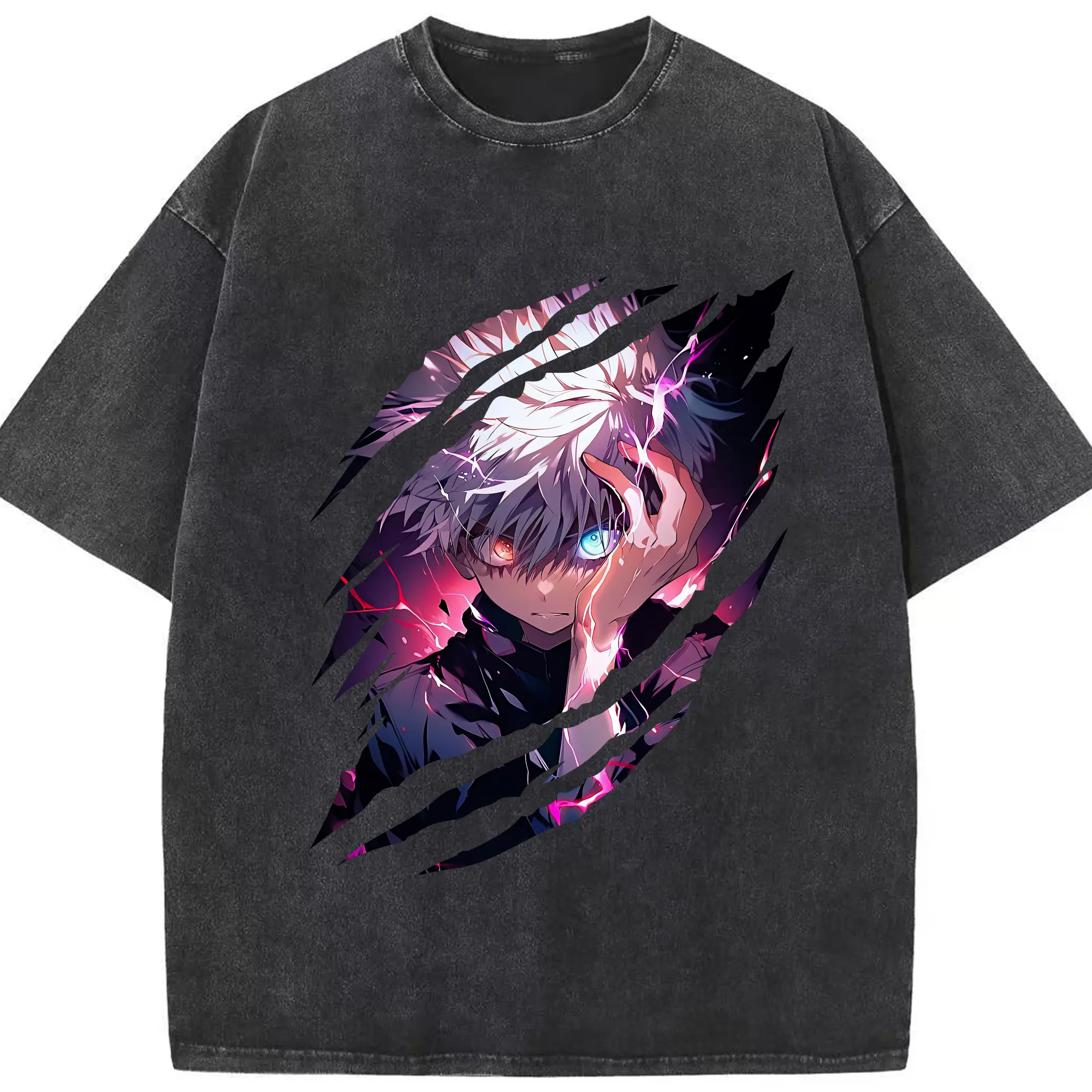 ハンター×ハンター グッズ キルア＝ゾルディック - 綿100％ ヴィンテージ風 半袖Tシャツ ・ フロントプリント ・ 柔らか肌触り ・ 通気性 快適 ・ スポーツ カジュアル 外出用