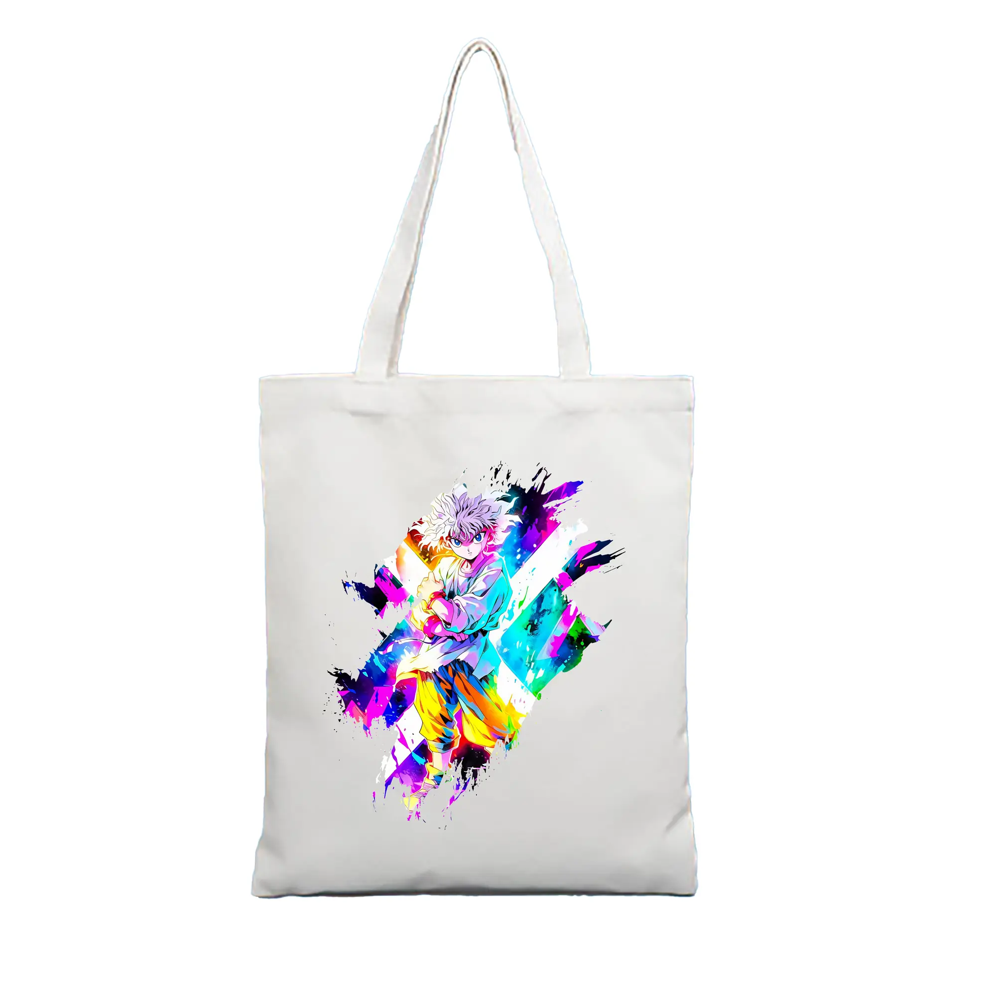 ハンター×ハンター グッズ キルア＝ゾルディック - 縦型キャンバス手提げバッグ（トートバッグ） ・ キャンバス素材 ・ ショッピング用 ・ 軽量 丈夫 お手入れ簡単