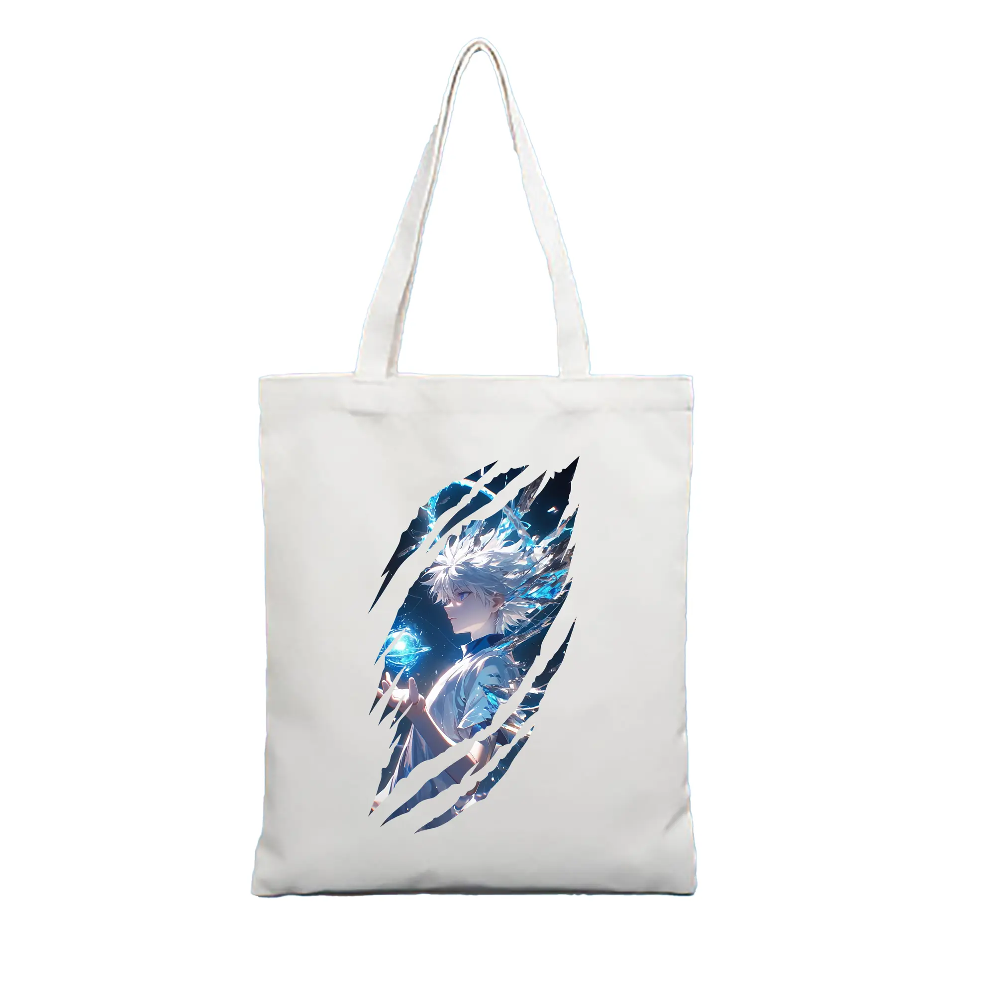 ハンター×ハンター グッズ キルア＝ゾルディック - 縦型キャンバス手提げバッグ（トートバッグ） ・ キャンバス素材 ・ ショッピング用 ・ 軽量 丈夫 お手入れ簡単