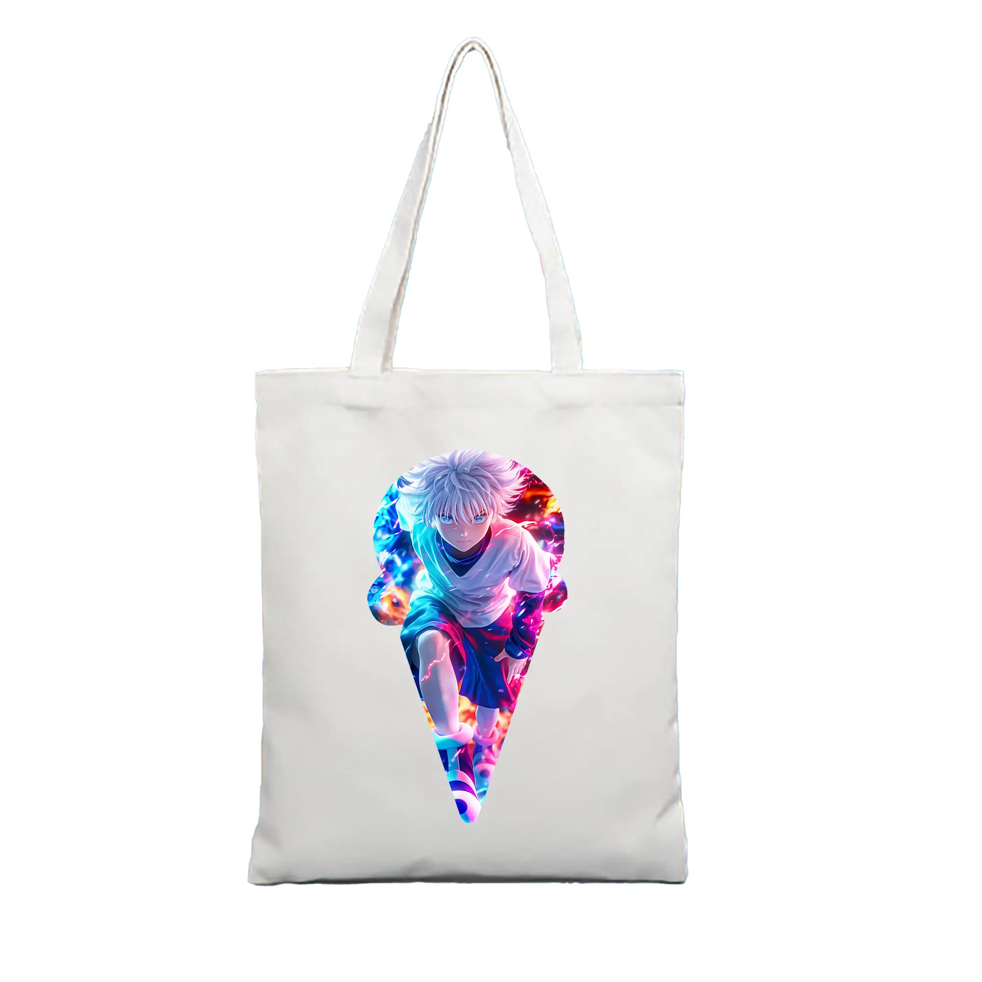 ハンター×ハンター グッズ キルア＝ゾルディック - 縦型キャンバス手提げバッグ（トートバッグ） ・ キャンバス素材 ・ ショッピング用 ・ 軽量 丈夫 お手入れ簡単